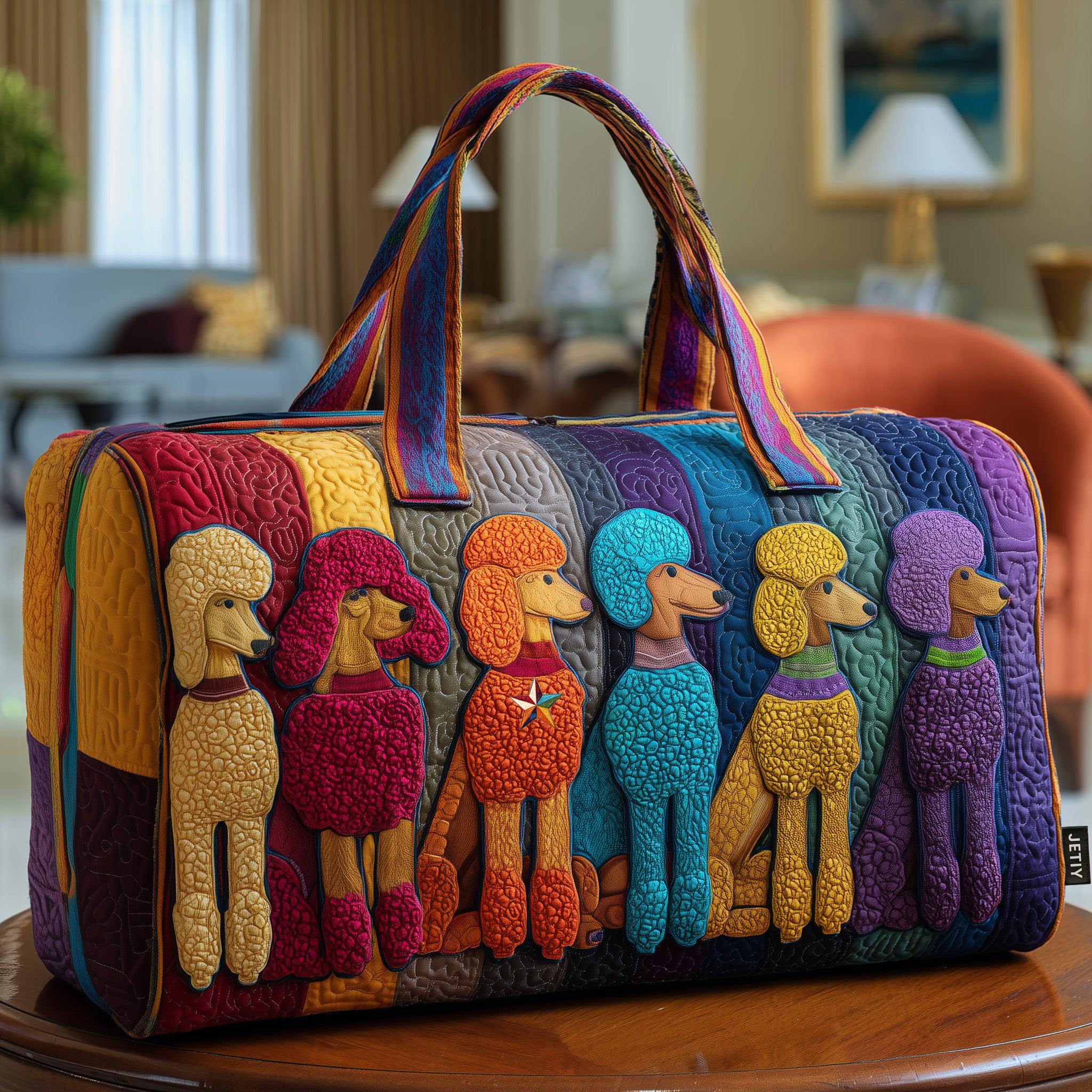 Whimsical Poodle Quilted Duffle Bag GFTOTP10551