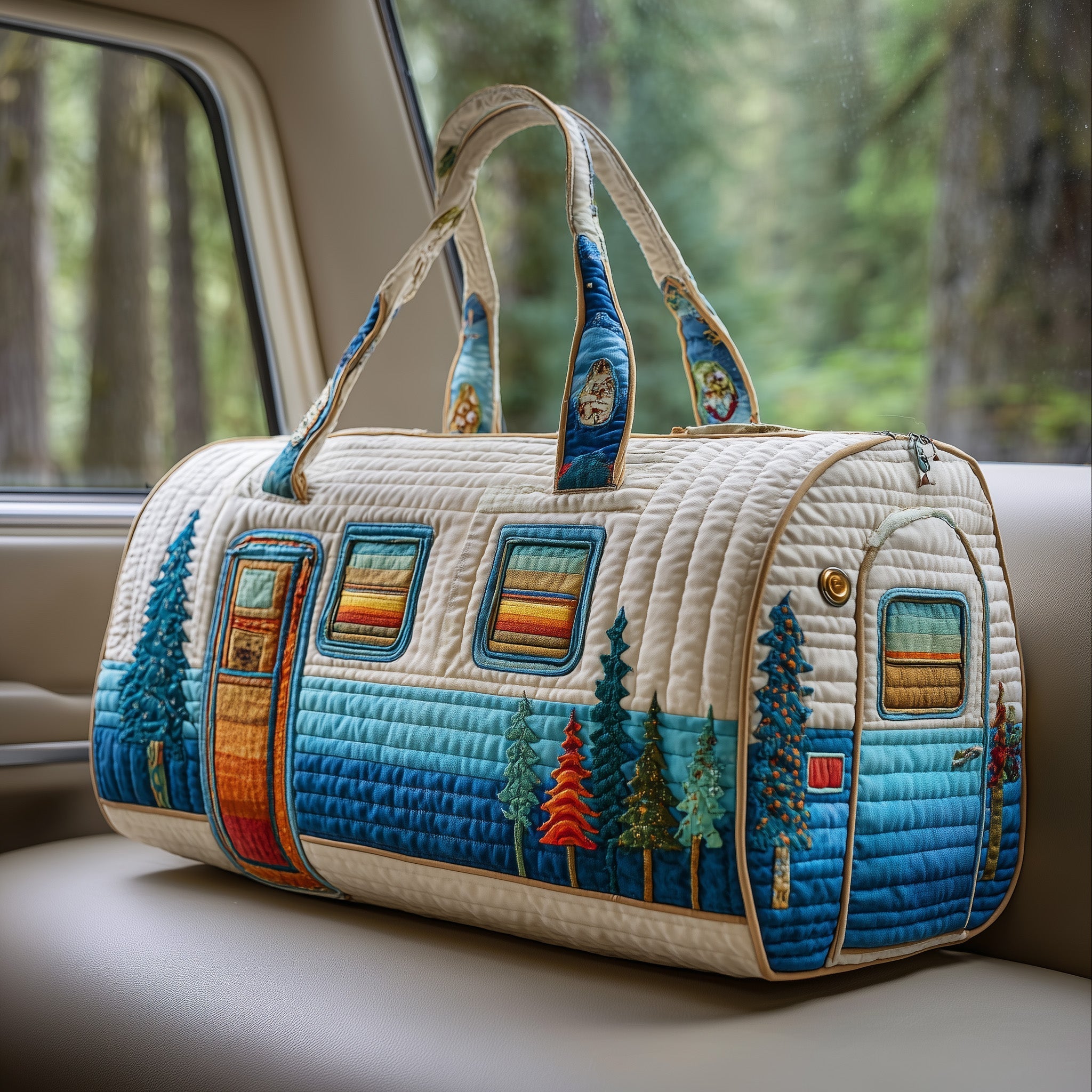 Vintage Camping Trailer Quilted Duffle Bag GFTOTP10766