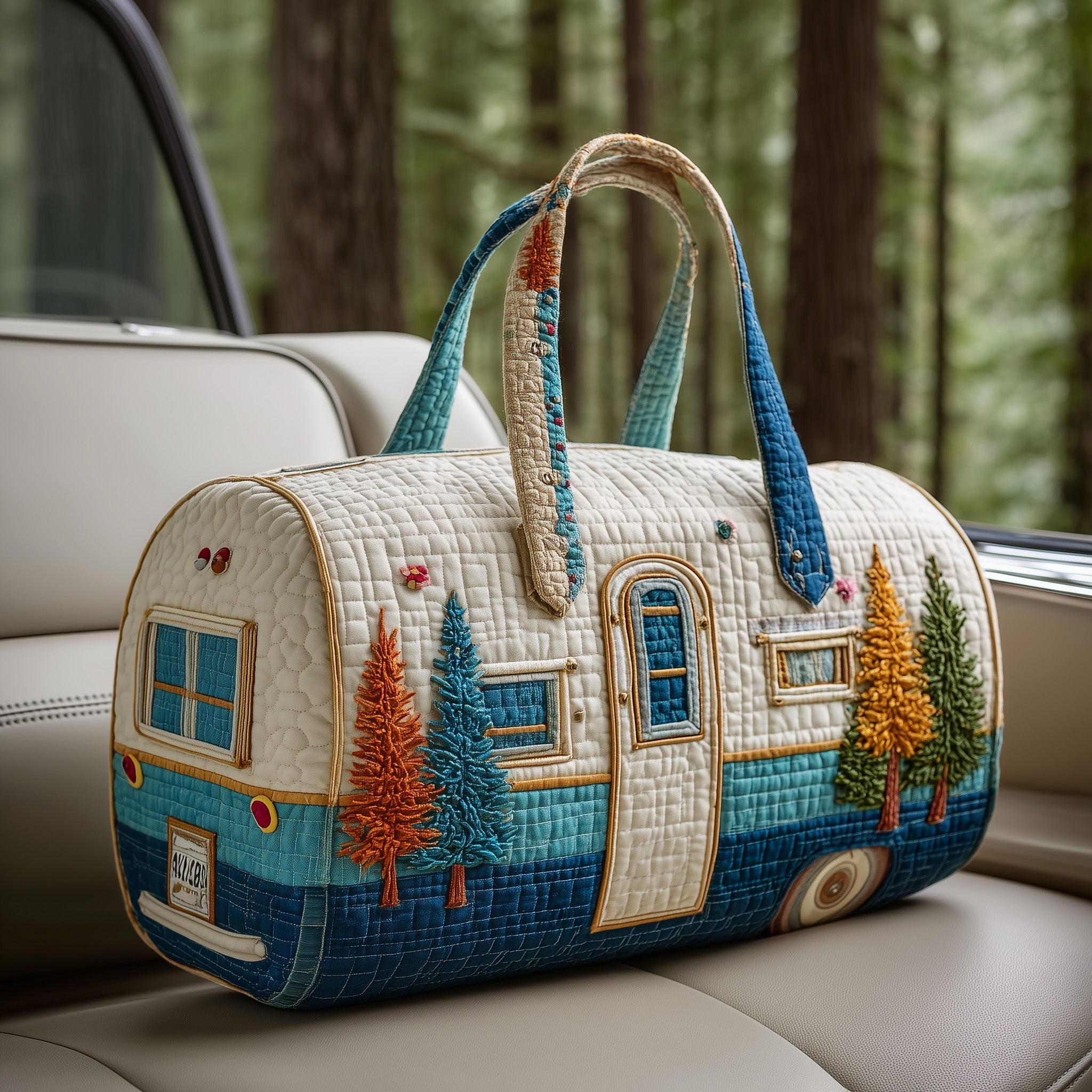 Vintage Camping Trailer Quilted Duffle Bag GFTOTP10767
