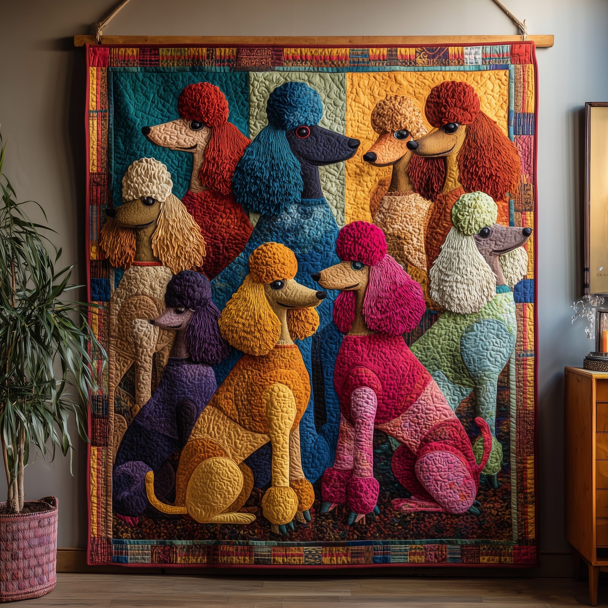 Whimsical Poodle Quilted Blanket GFTOTP10874