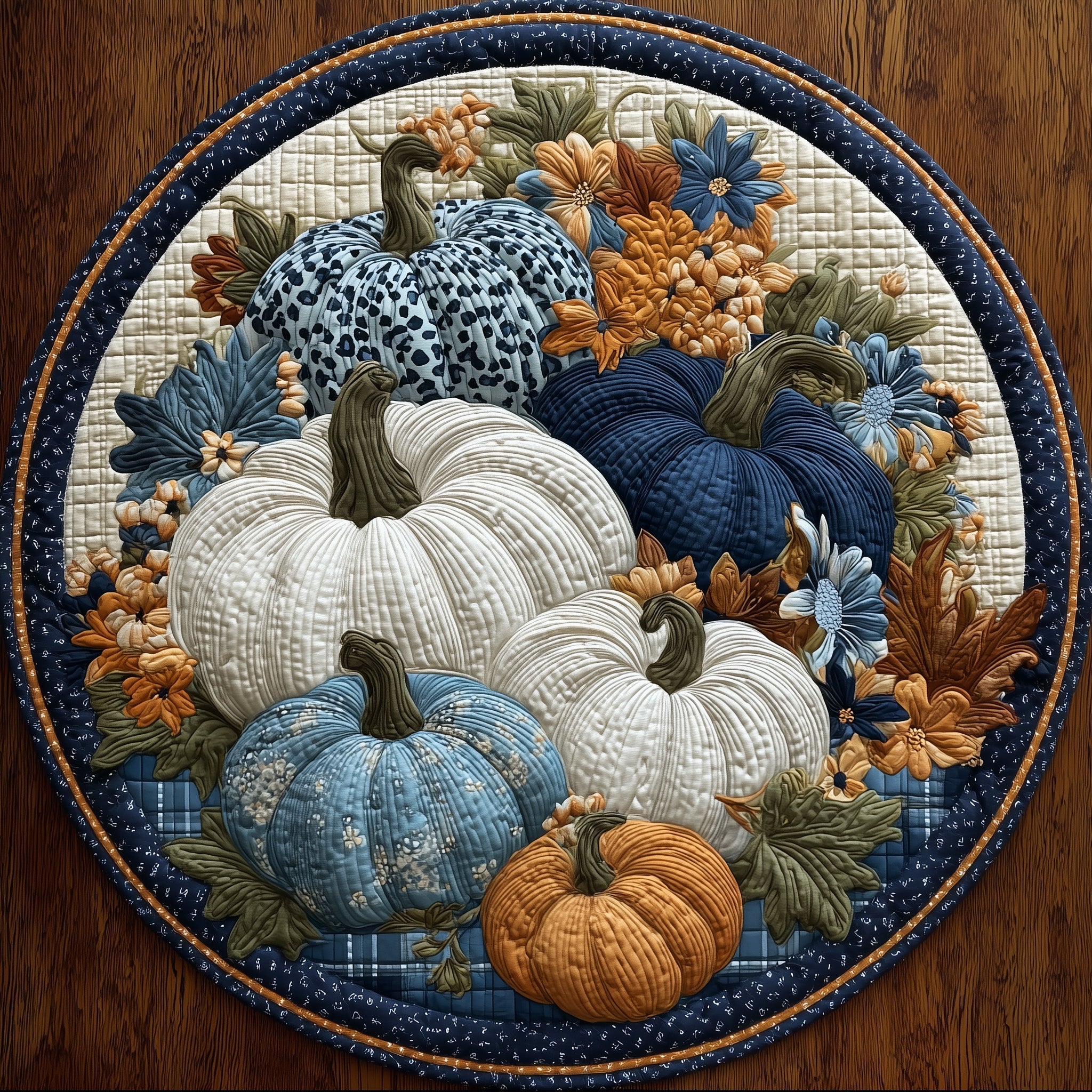 Pumpkin Patch Quilted Round Mat GFTOTP11027