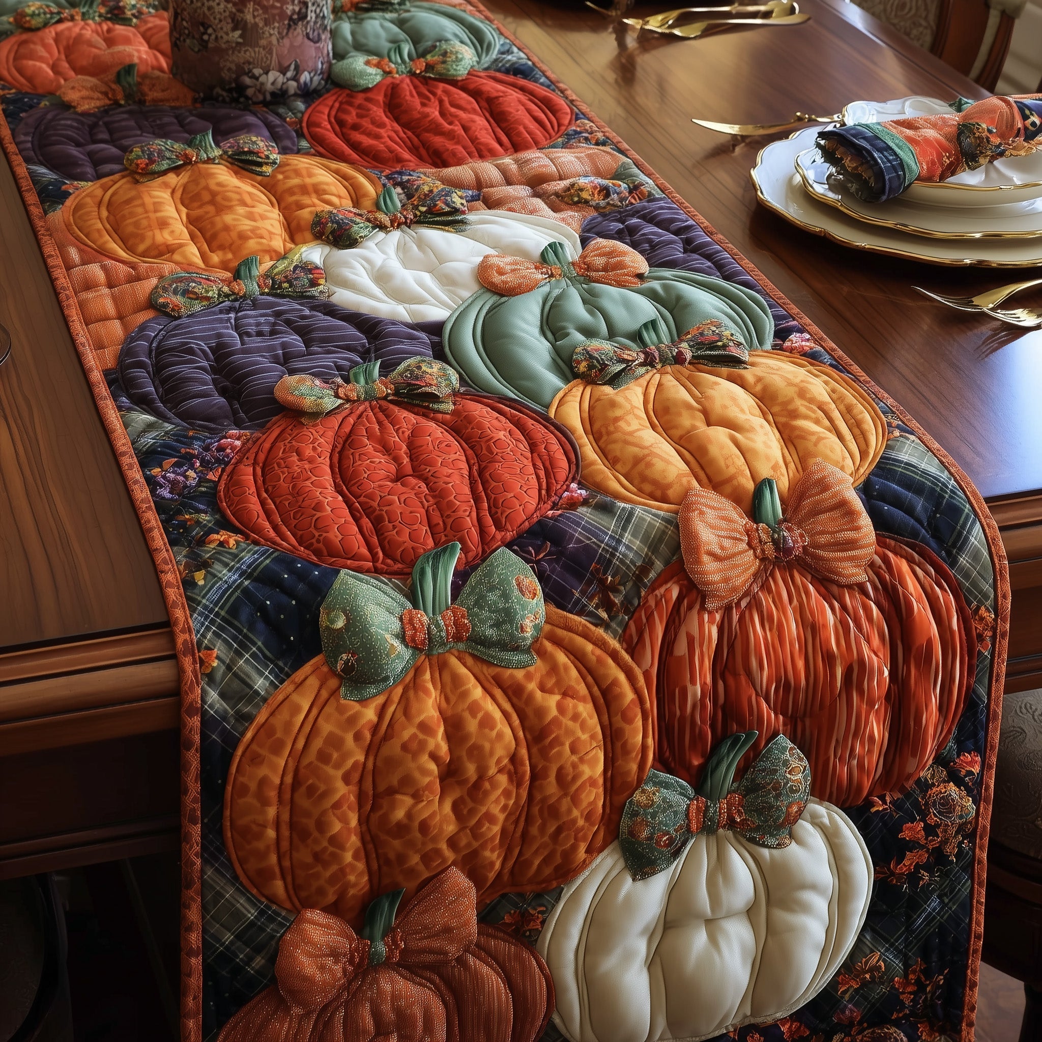 Crisp Autumn Patch Quilted Table Runner GFTOTP11041