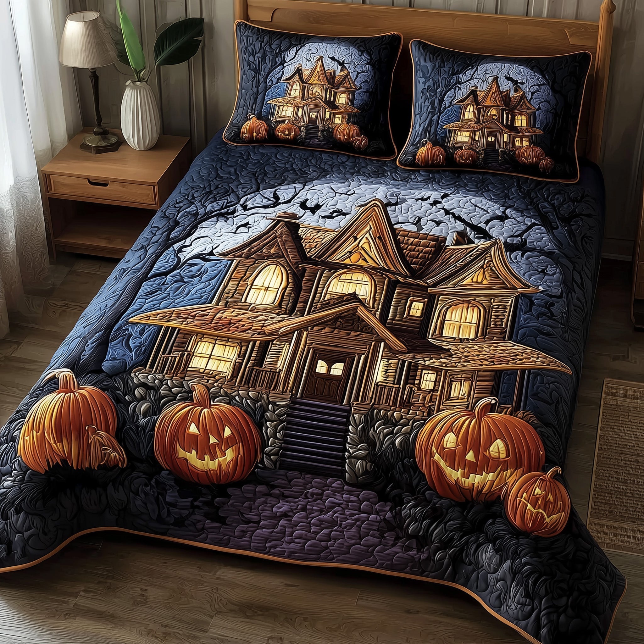 Spooky Manor 3-Piece Quilted Bedding Set GFTOTP11086