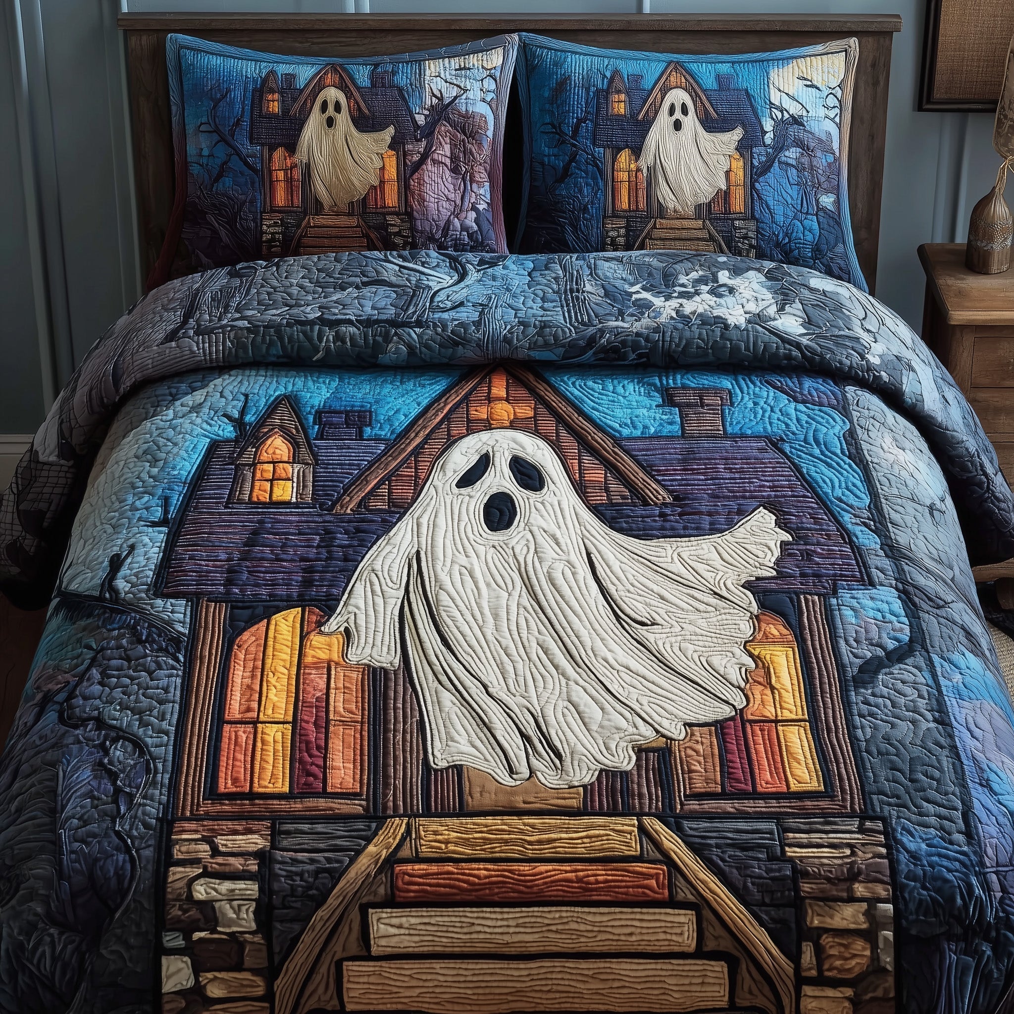 Ghostly Slumber 3-Piece Quilted Bedding Set GFTOTP11095
