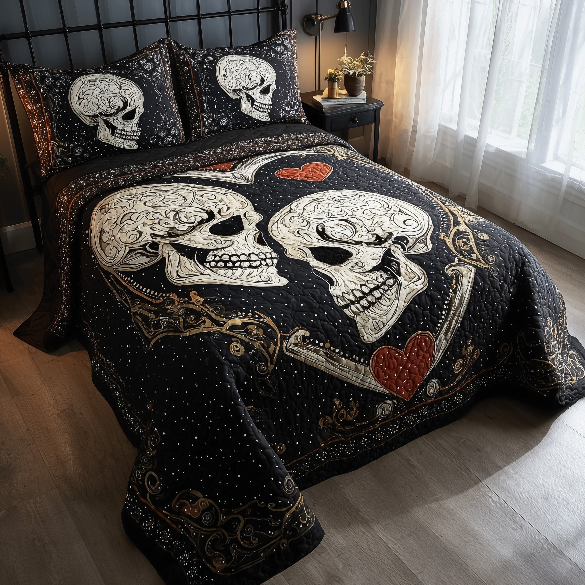 Skull Serenity 3-Piece Quilted Bedding Set GFTOTP11197