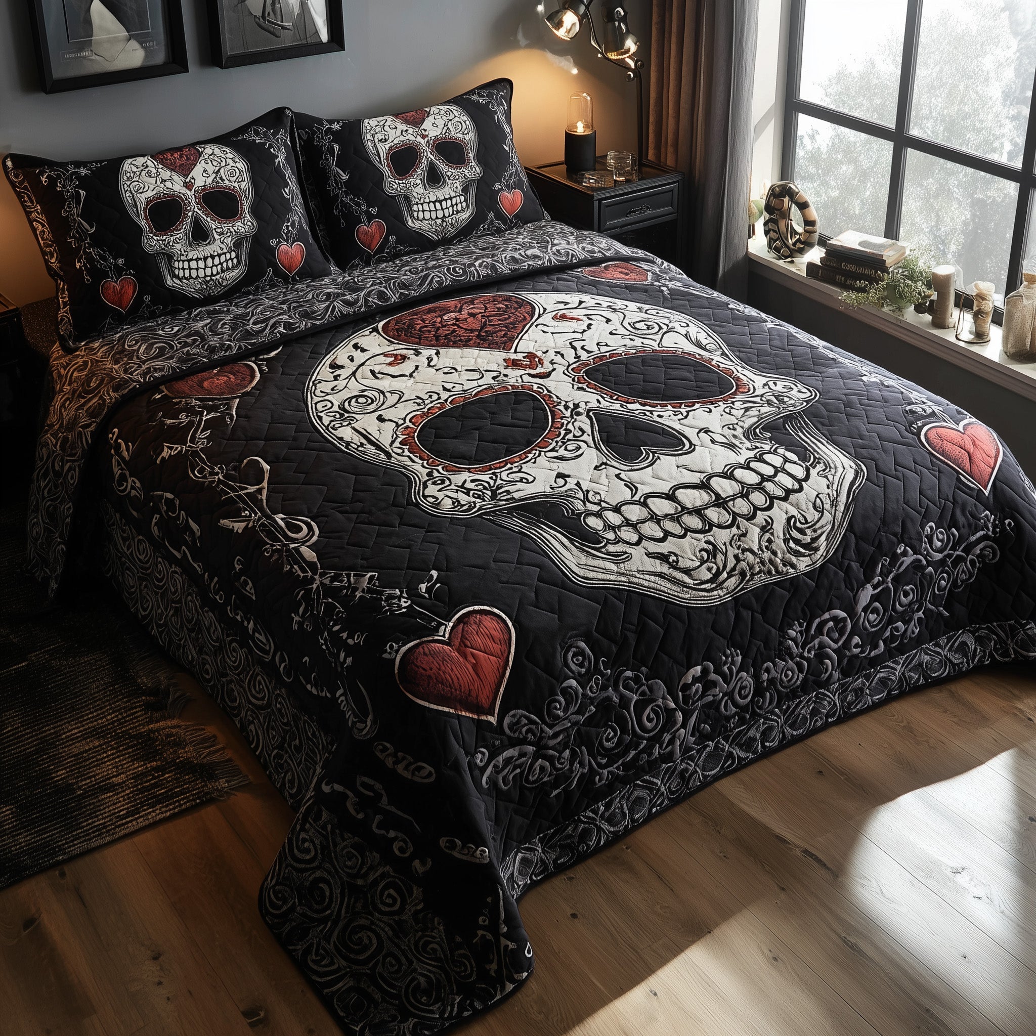 Skull Serenity 3-Piece Quilted Bedding Set GFTOTP11198