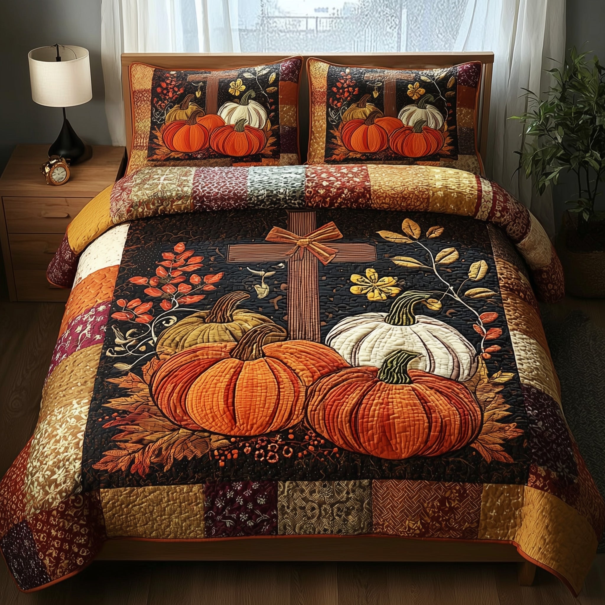 Fall for Jesus 3-Piece Quilted Bedding Set GFTOTP11220