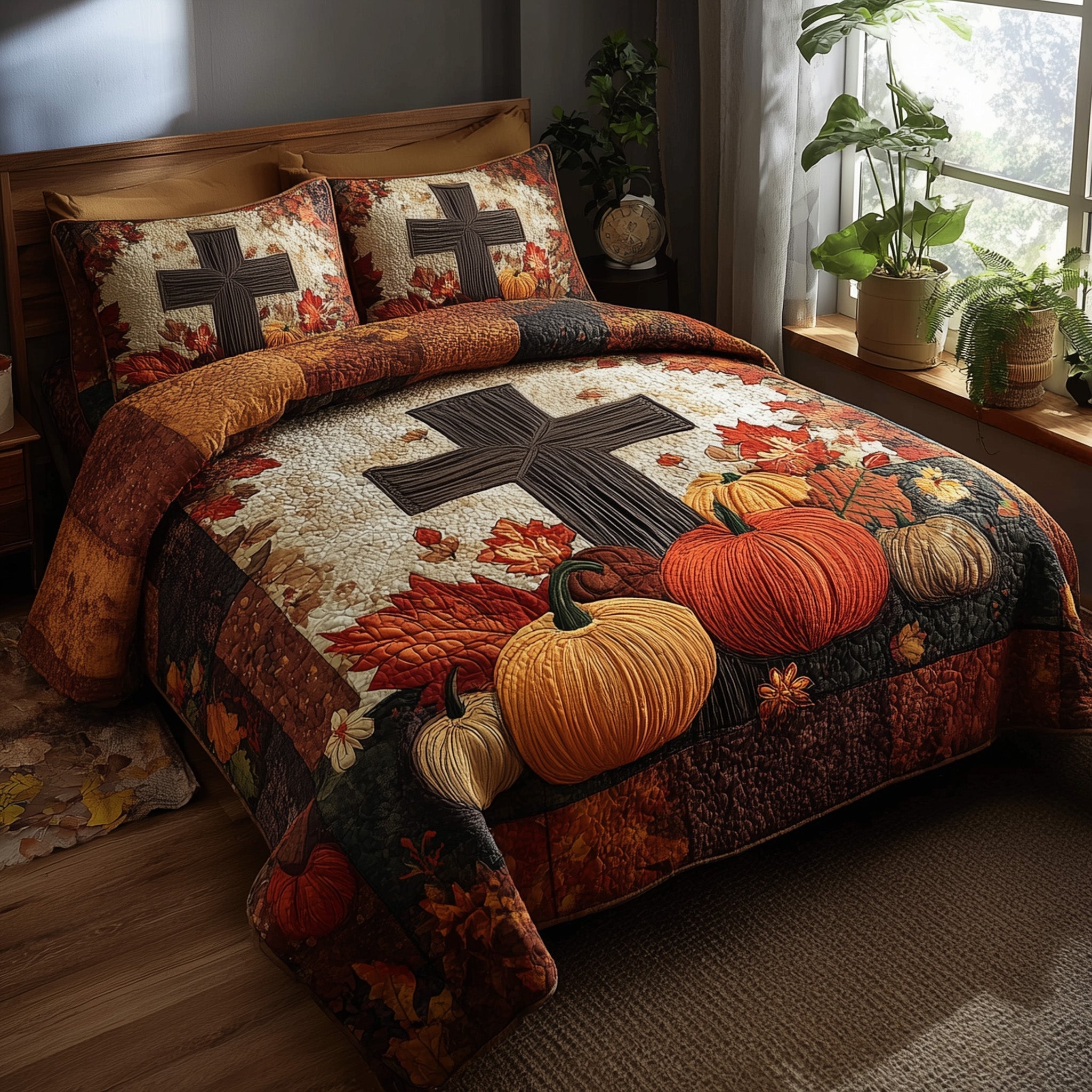 Fall for Jesus 3-Piece Quilted Bedding Set GFTOTP11224