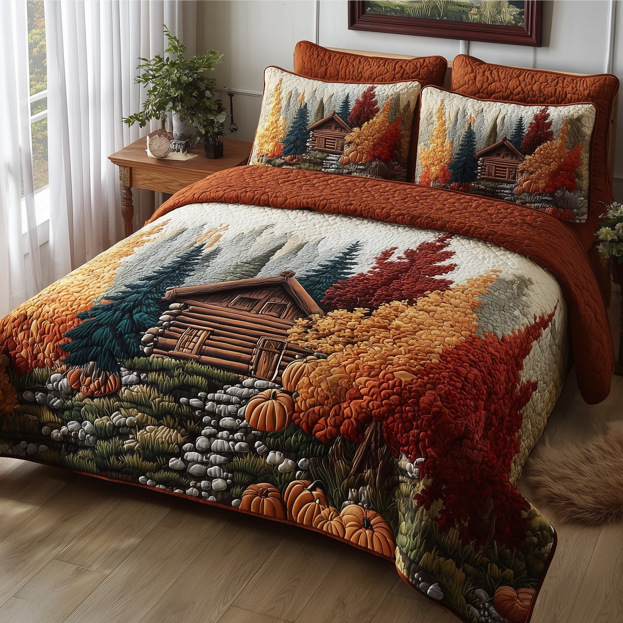 Rustic Cabin 3-Piece Quilted Bedding Set GFTOTP11313
