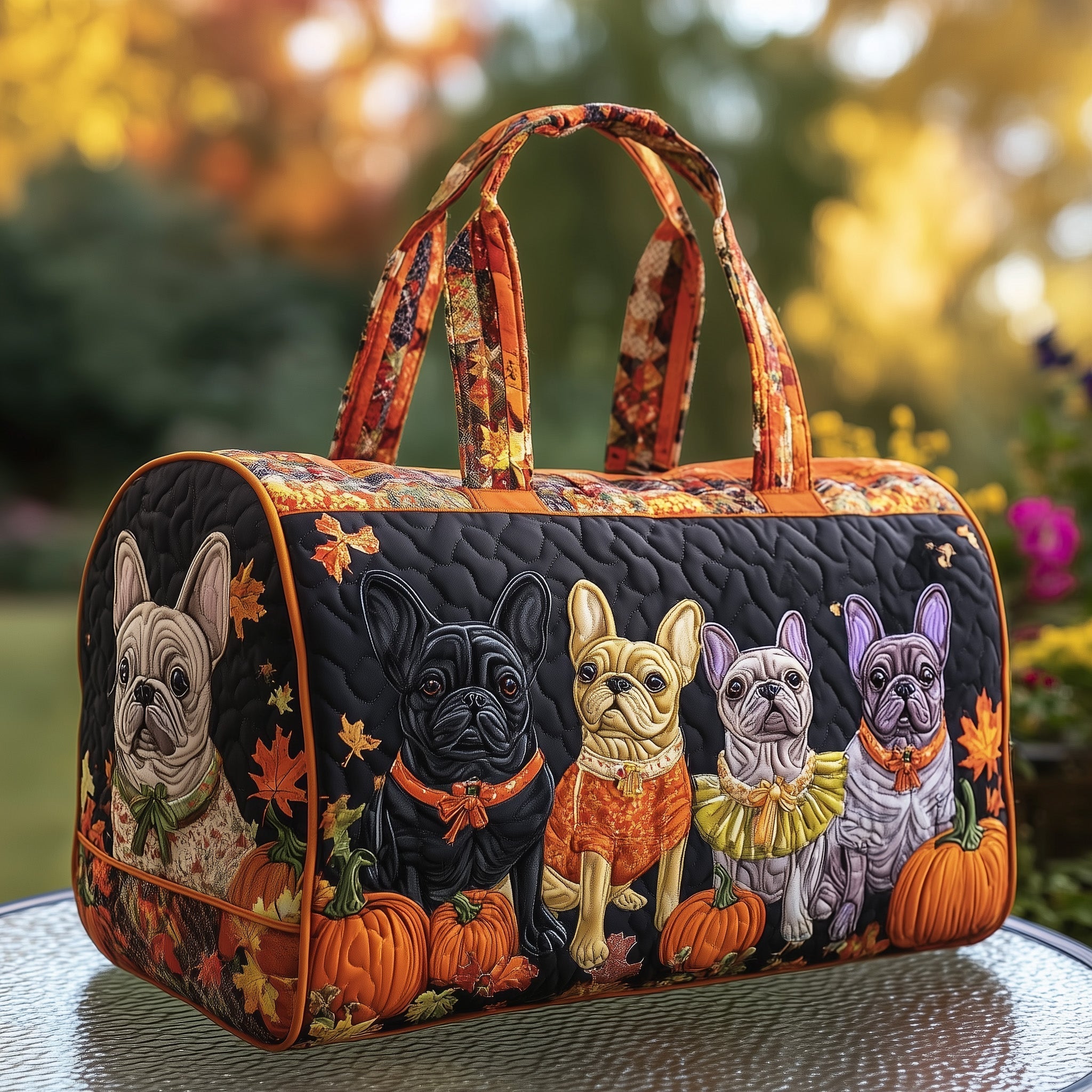 Frenchie Charm Quilted Duffle Bag GFTOTP11365
