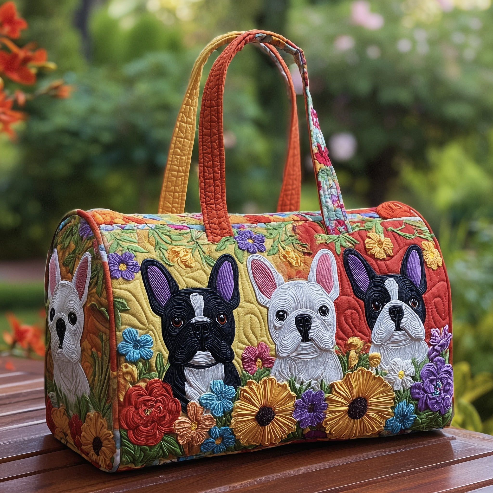 Frenchie Chic Quilted Duffle Bag GFTOTP11372