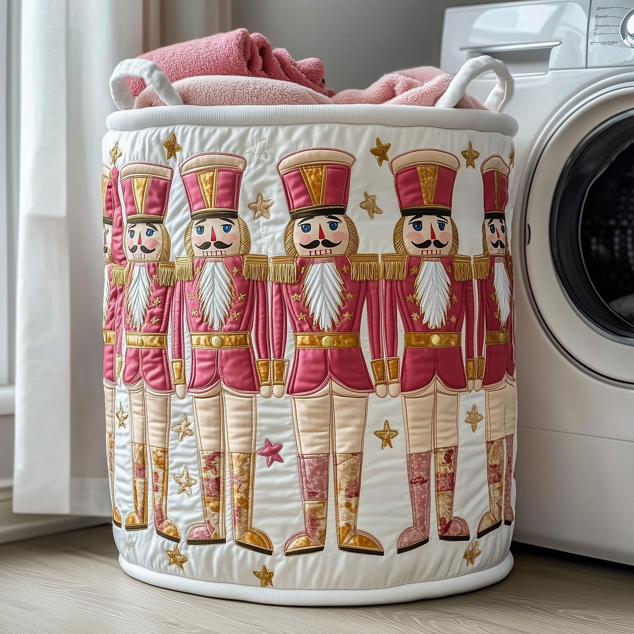 Festive Nutcracker Quilted Laundry Basket GFTOTP11981