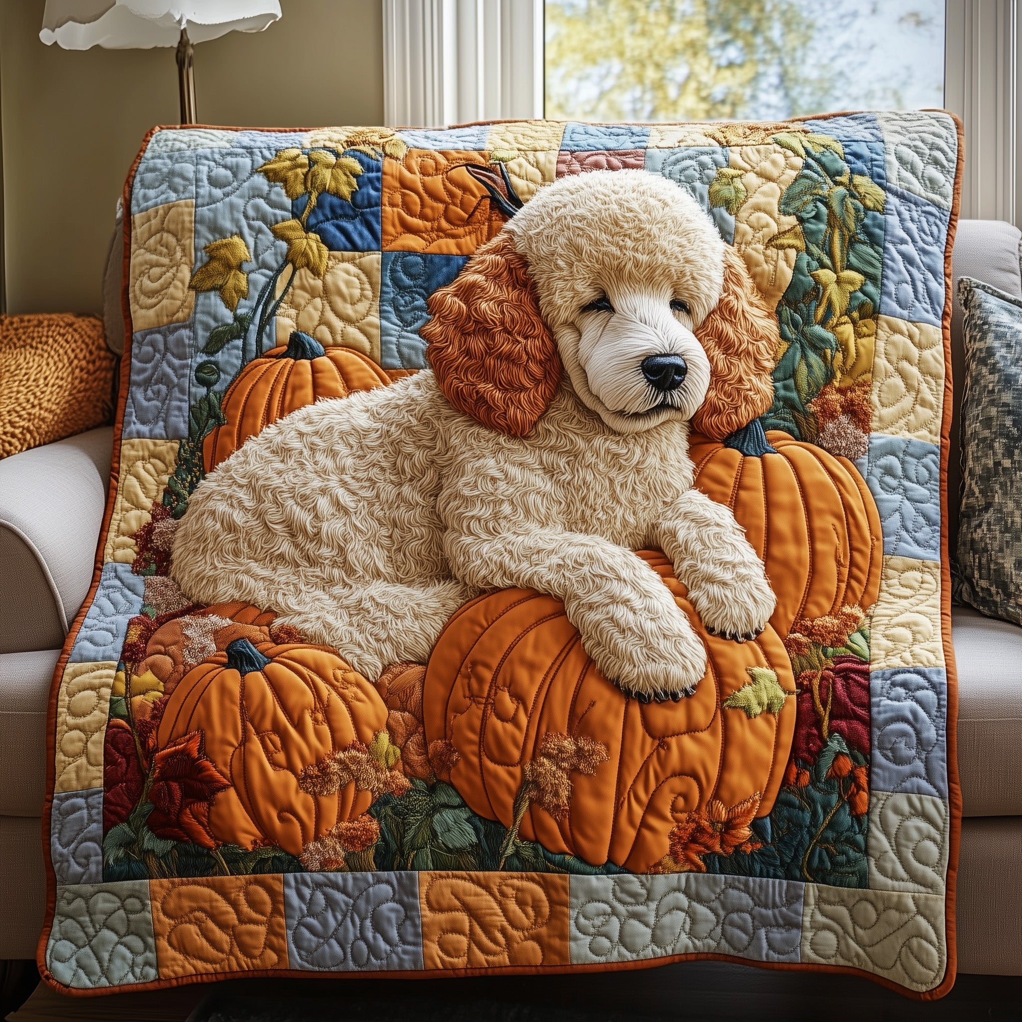 Lazy Poodle Charm Quilted Blanket GFTOTP12188