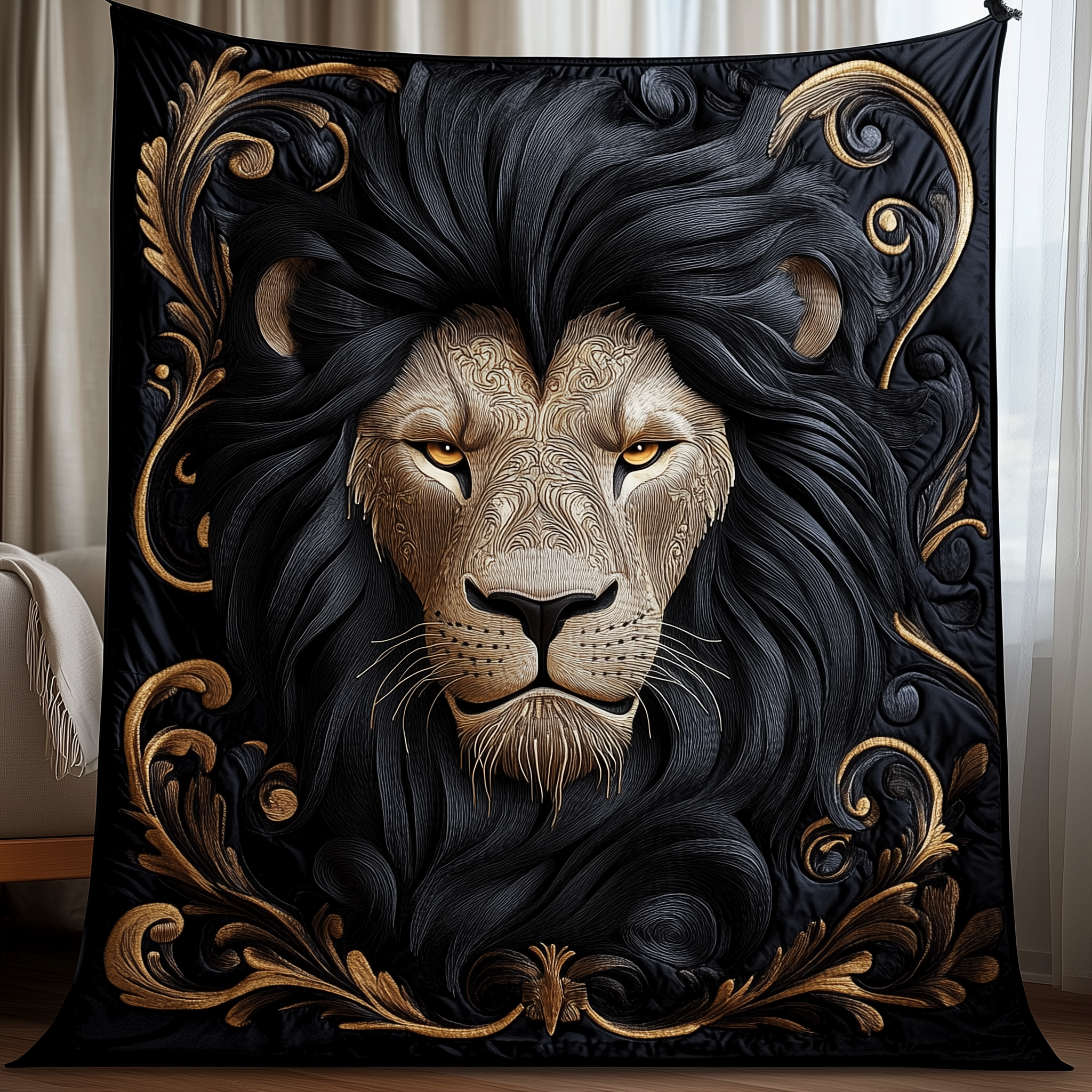 Majestic Lion Collection Quilted Blanket
