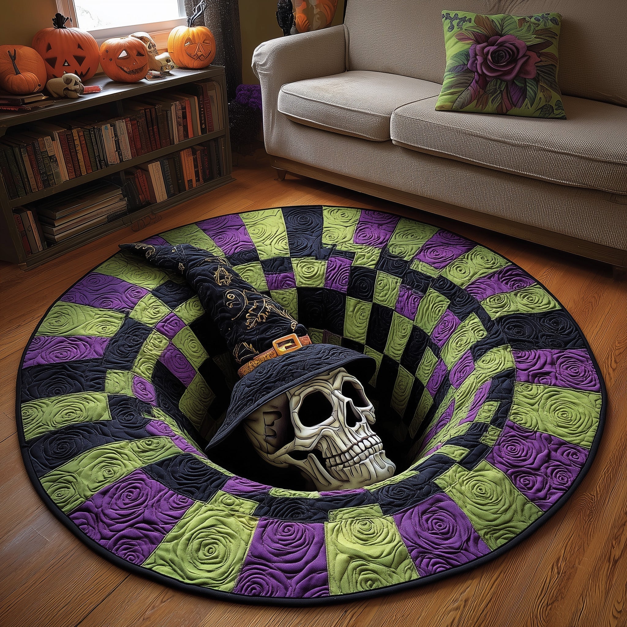 Haunted Bone Quilted Round Mat GFTOTP13164