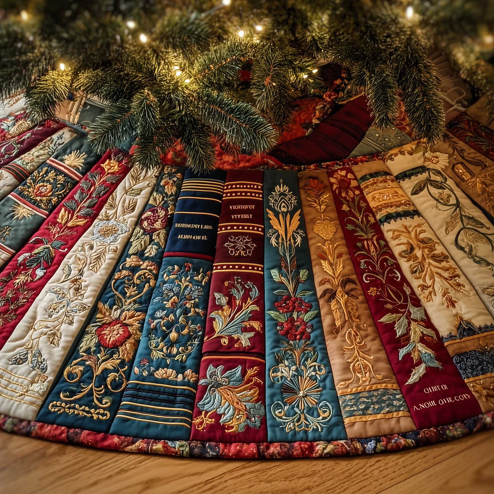 Book Nook Quilted Tree Skirt GFTOTP13481