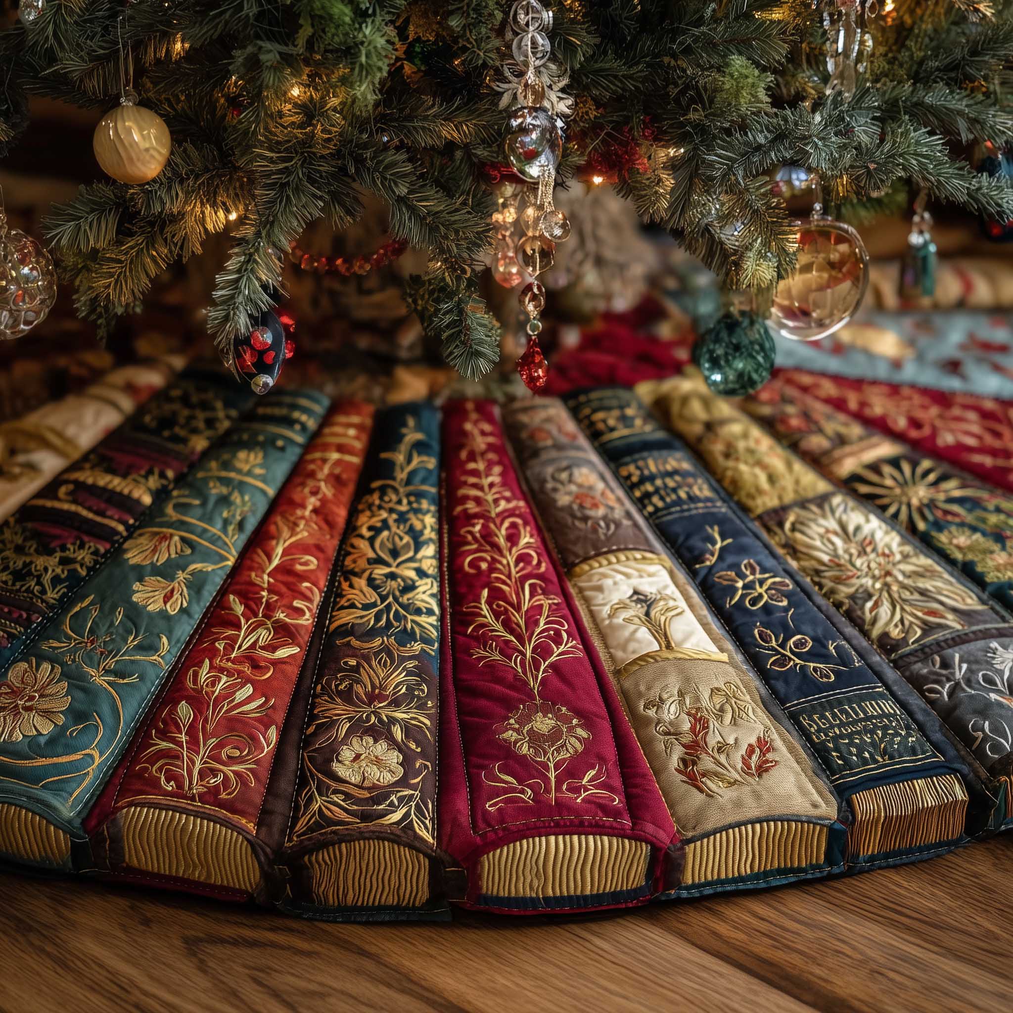 Book Nook Quilted Tree Skirt GFTOTP13483