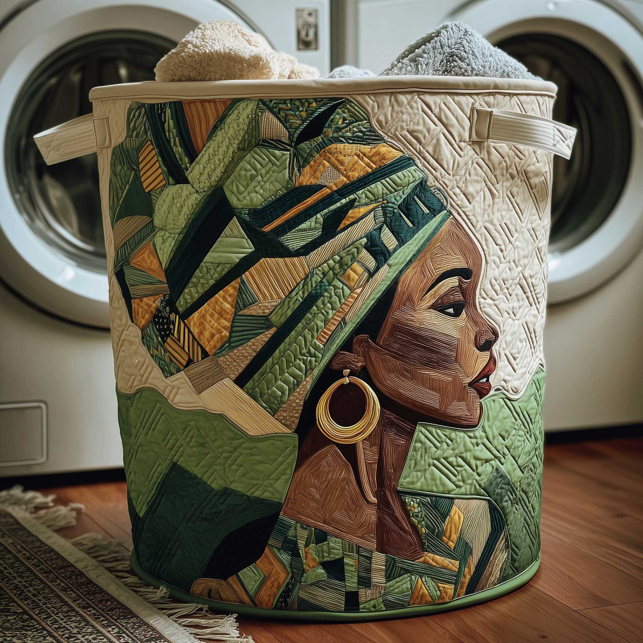 Golden Glow Quilted Laundry Basket GFTOTP13499