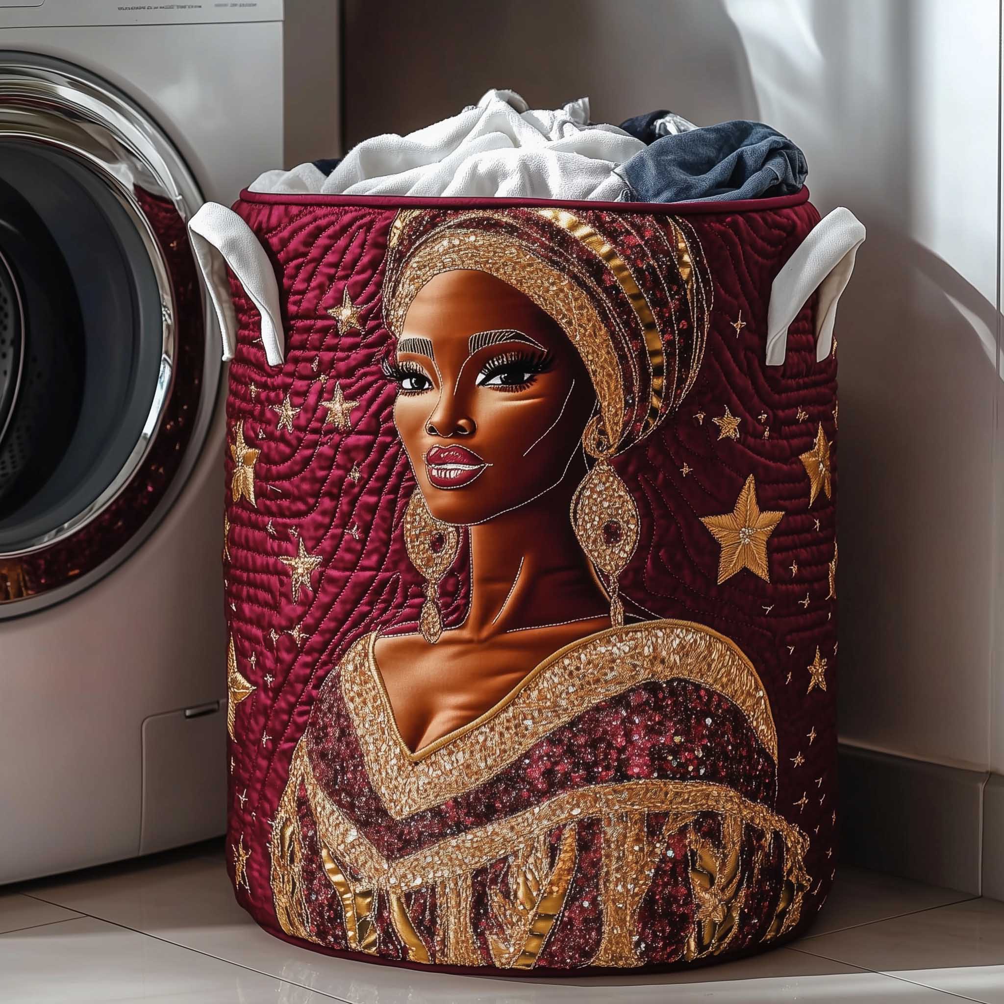 Golden Glow Quilted Laundry Basket GFTOTP13502
