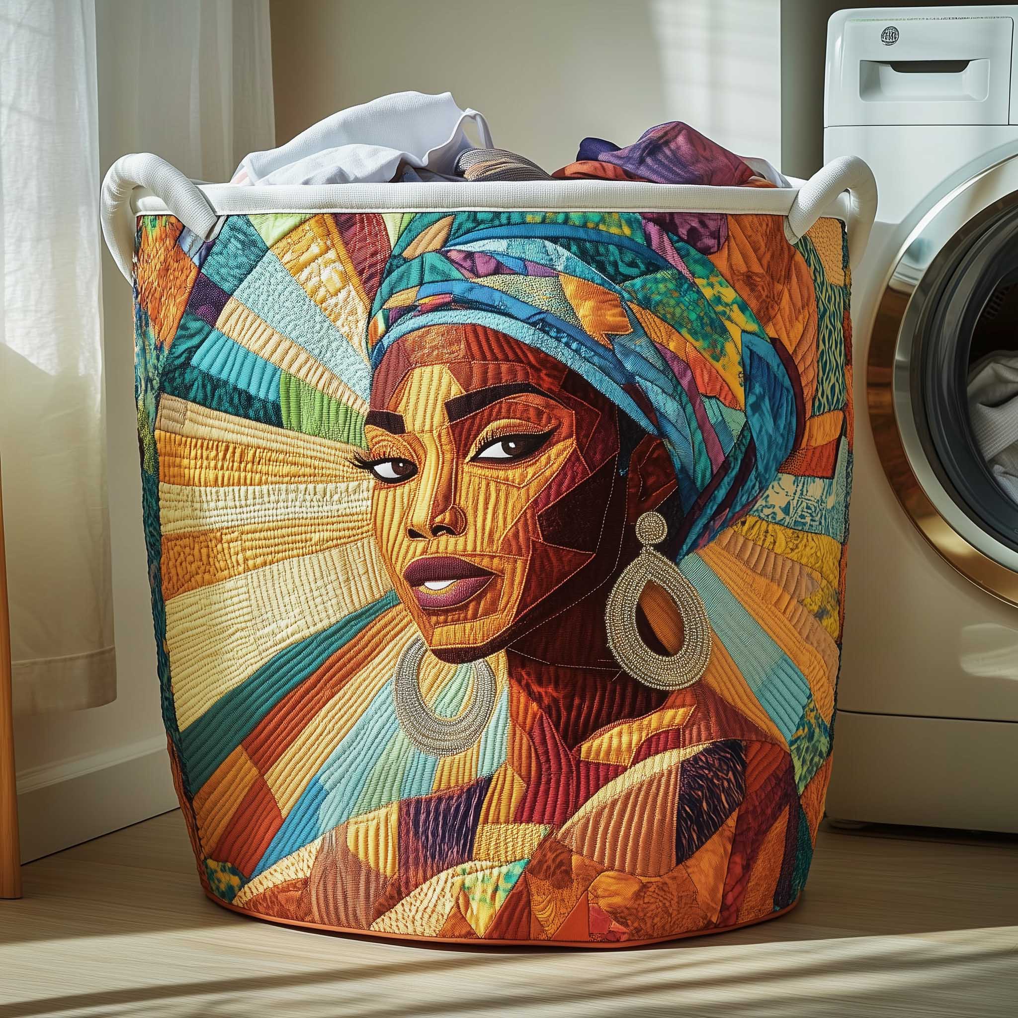 Golden Glow Quilted Laundry Basket GFTOTP13504