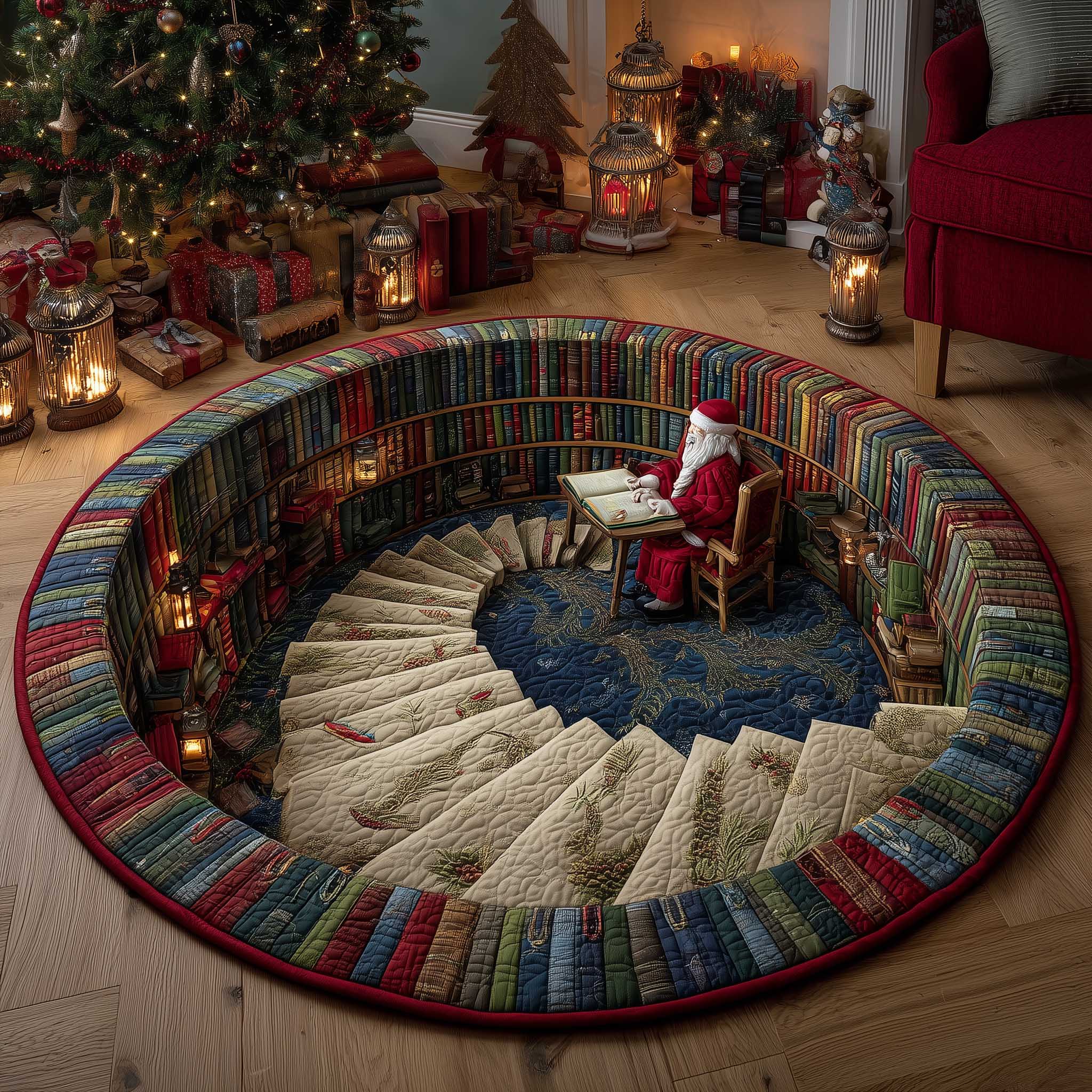 Literary Escape Quilted Round Mat GFTOTP13782