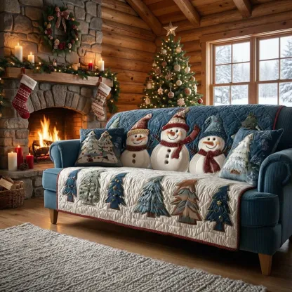 Holiday Glow Quilted Sofa Cover GFTOTP13796   