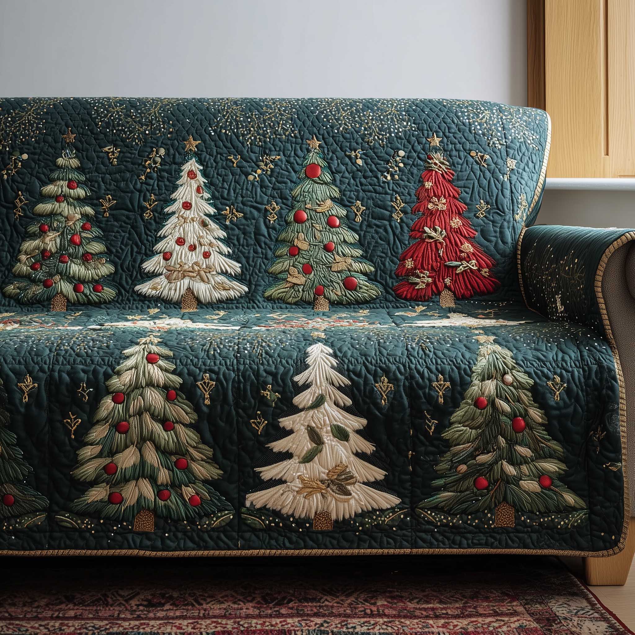 Holiday Glow Quilted Sofa Cover GFTOTP13830