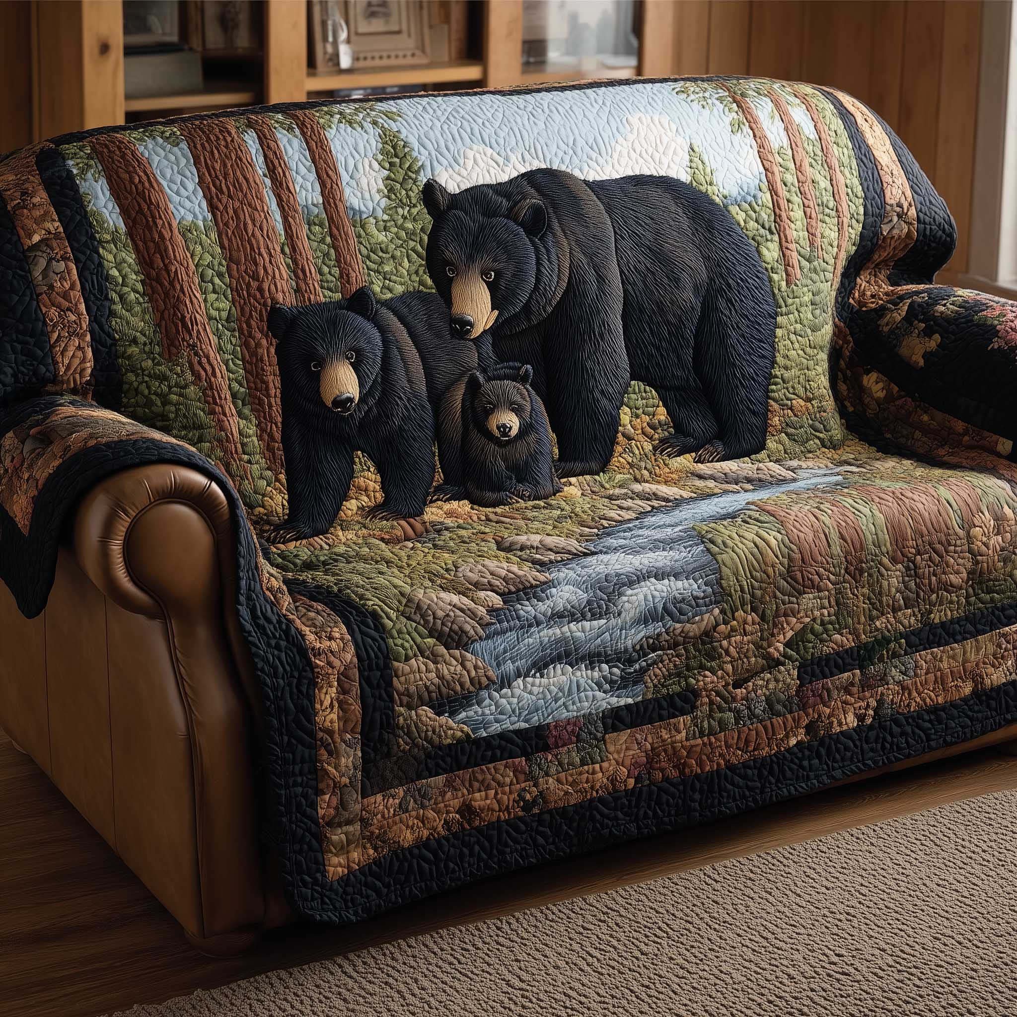 Woodland Charm Quilted Sofa Cover GFTOTP13844