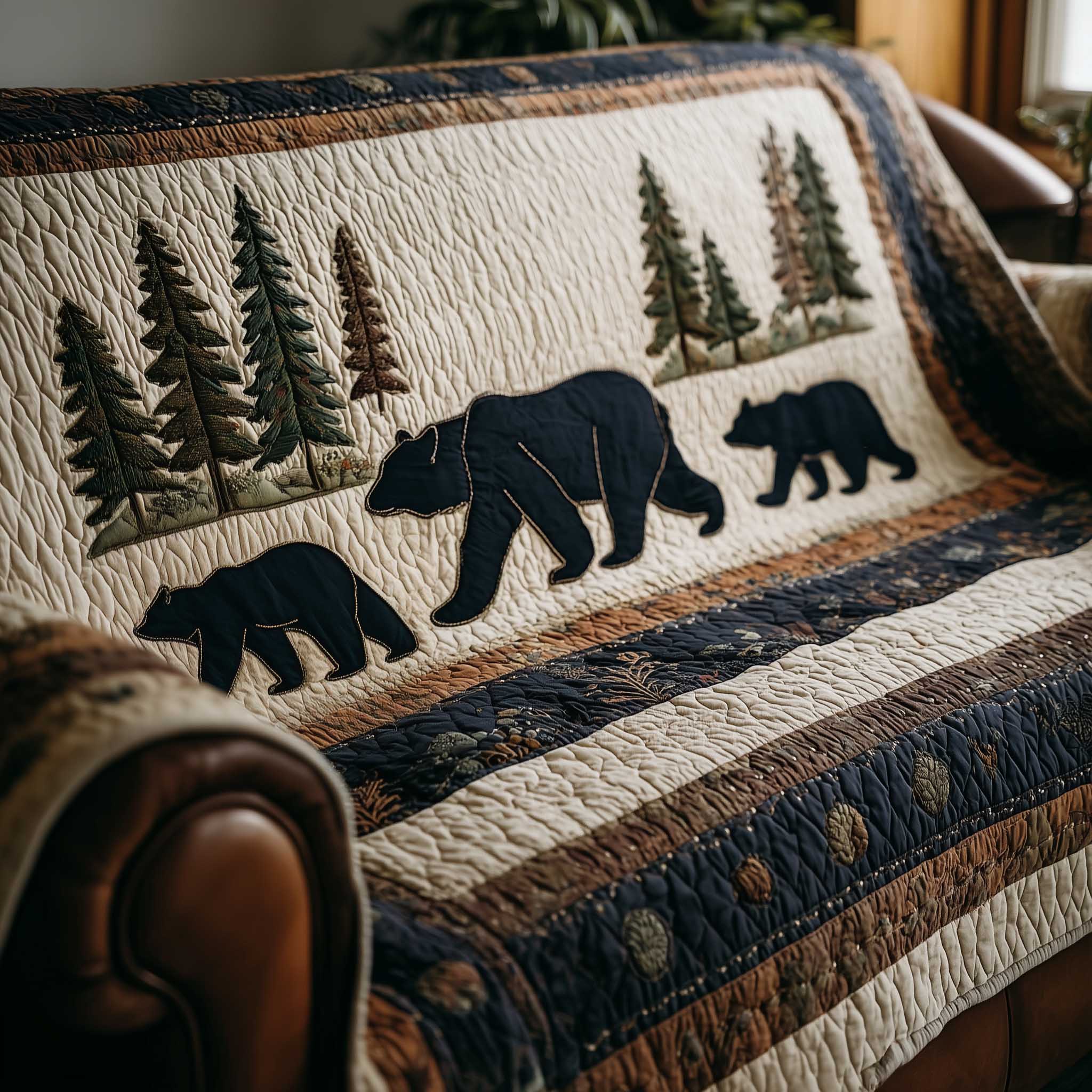 Woodland Charm Quilted Sofa Cover GFTOTP13846