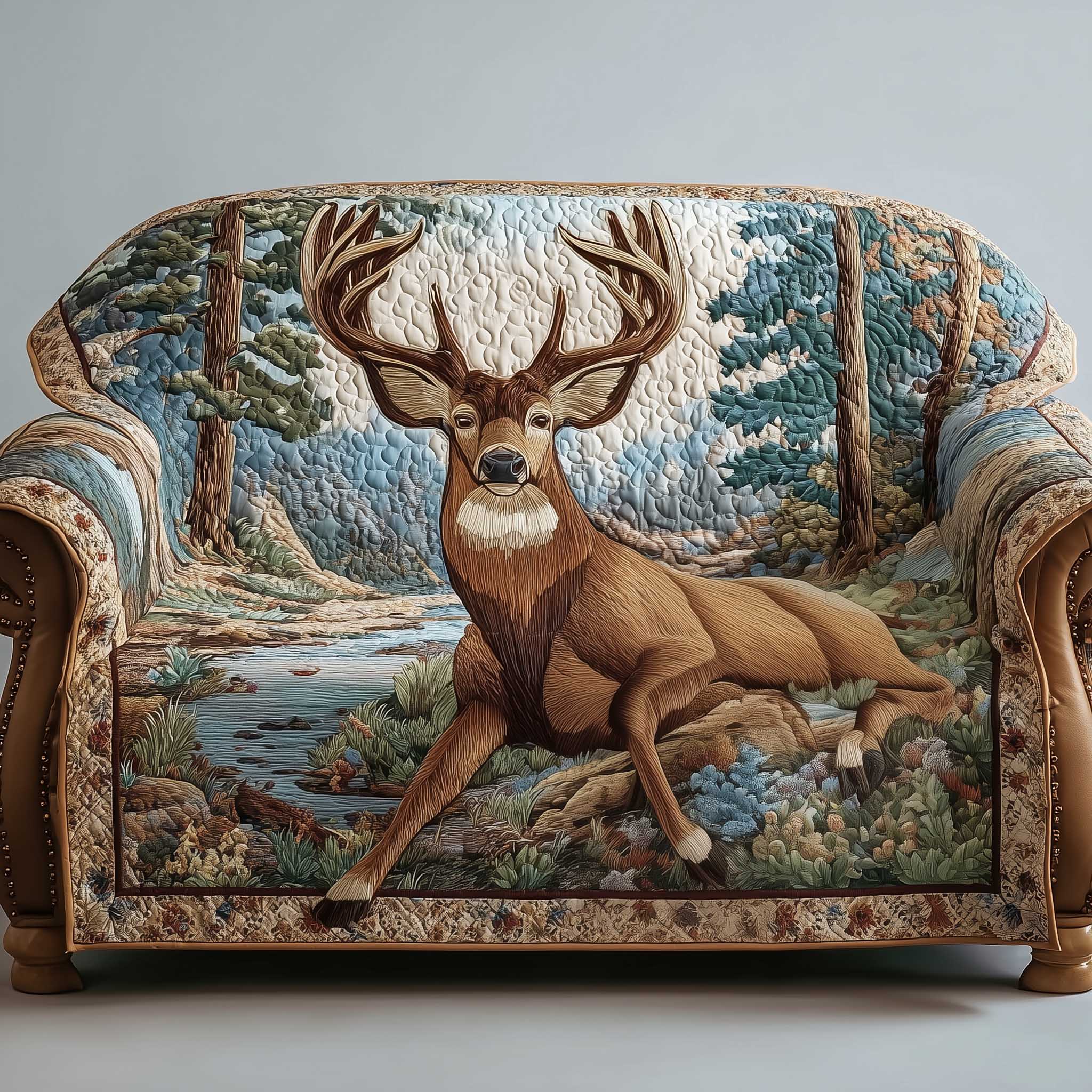 Woodland Grace Quilted Sofa Cover GFTOTP13849