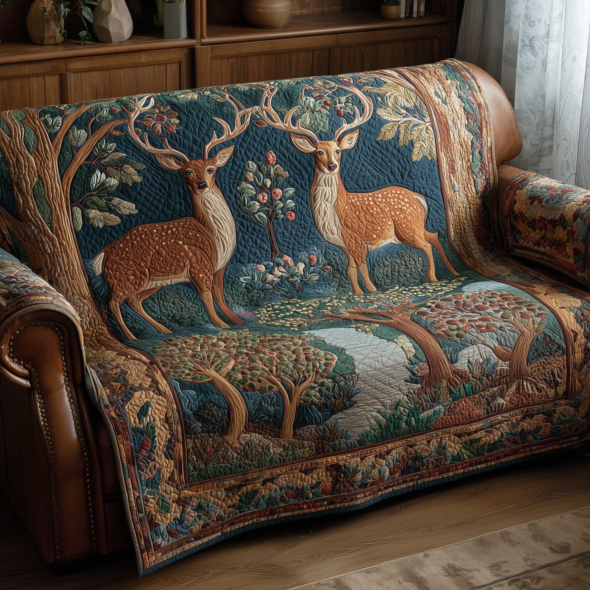 Woodland Grace Quilted Sofa Cover GFTOTP13850