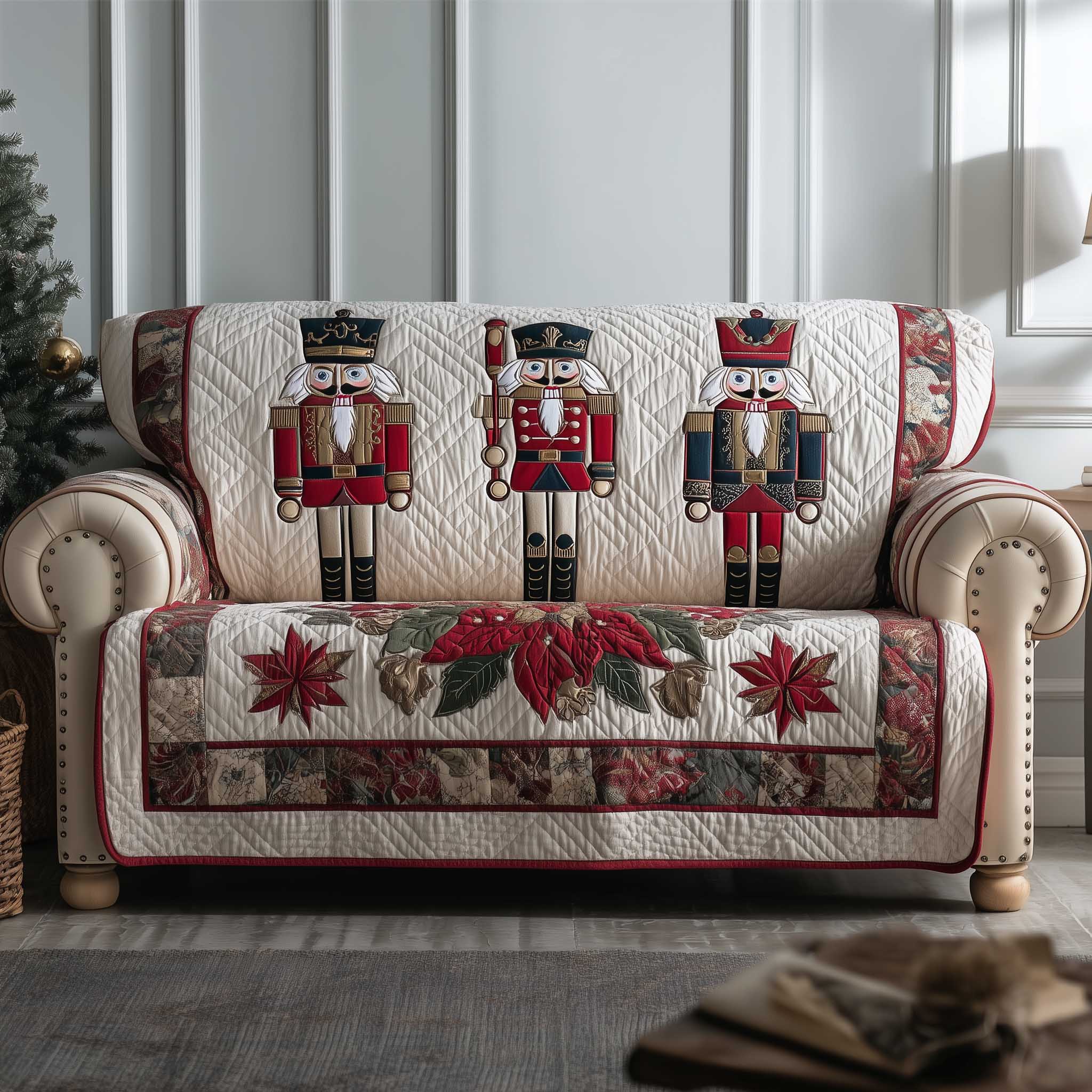 Festive Soldier Quilted Sofa Cover GFTOTP13852