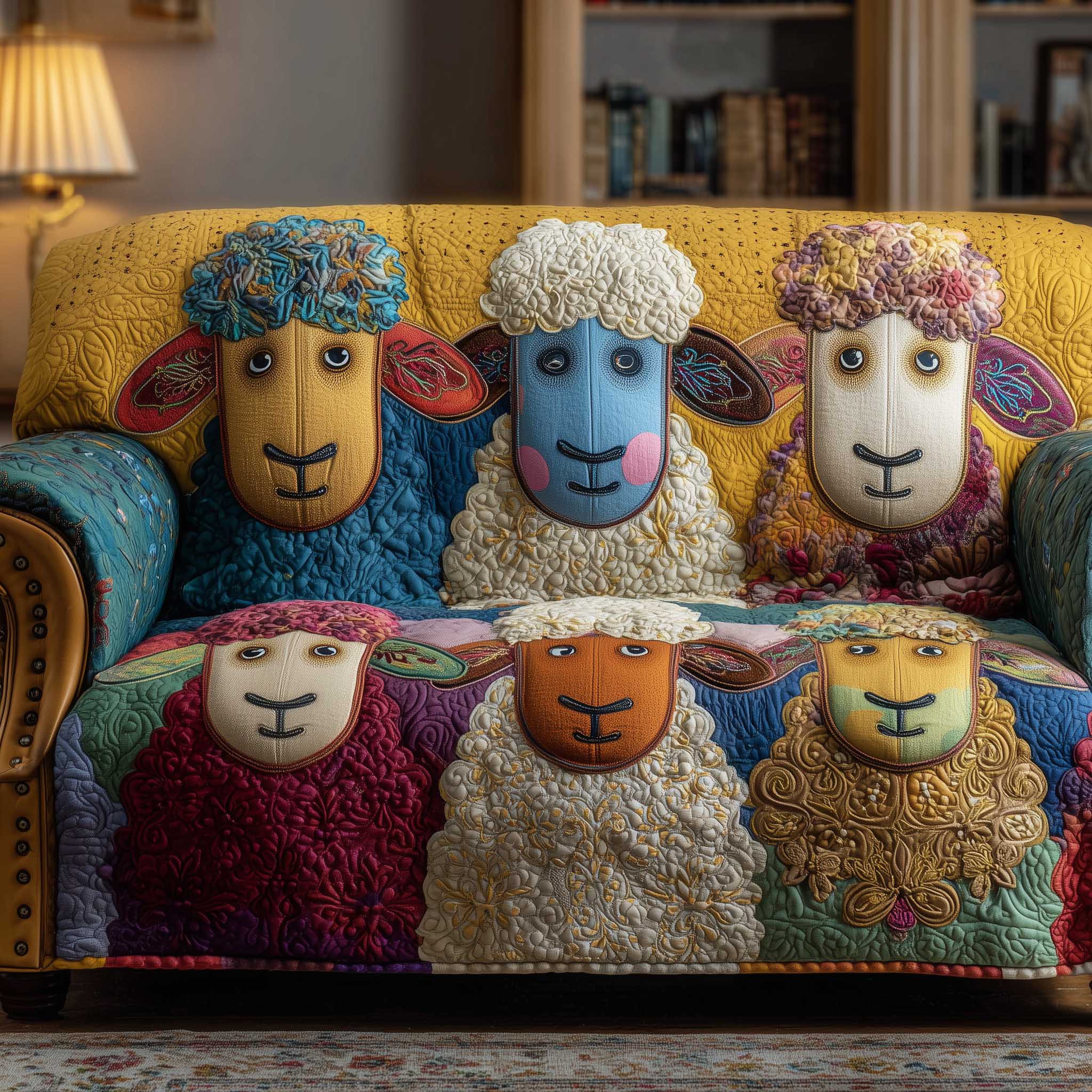 Quirky Pasture Quilted Sofa Cover GFTOTP13898