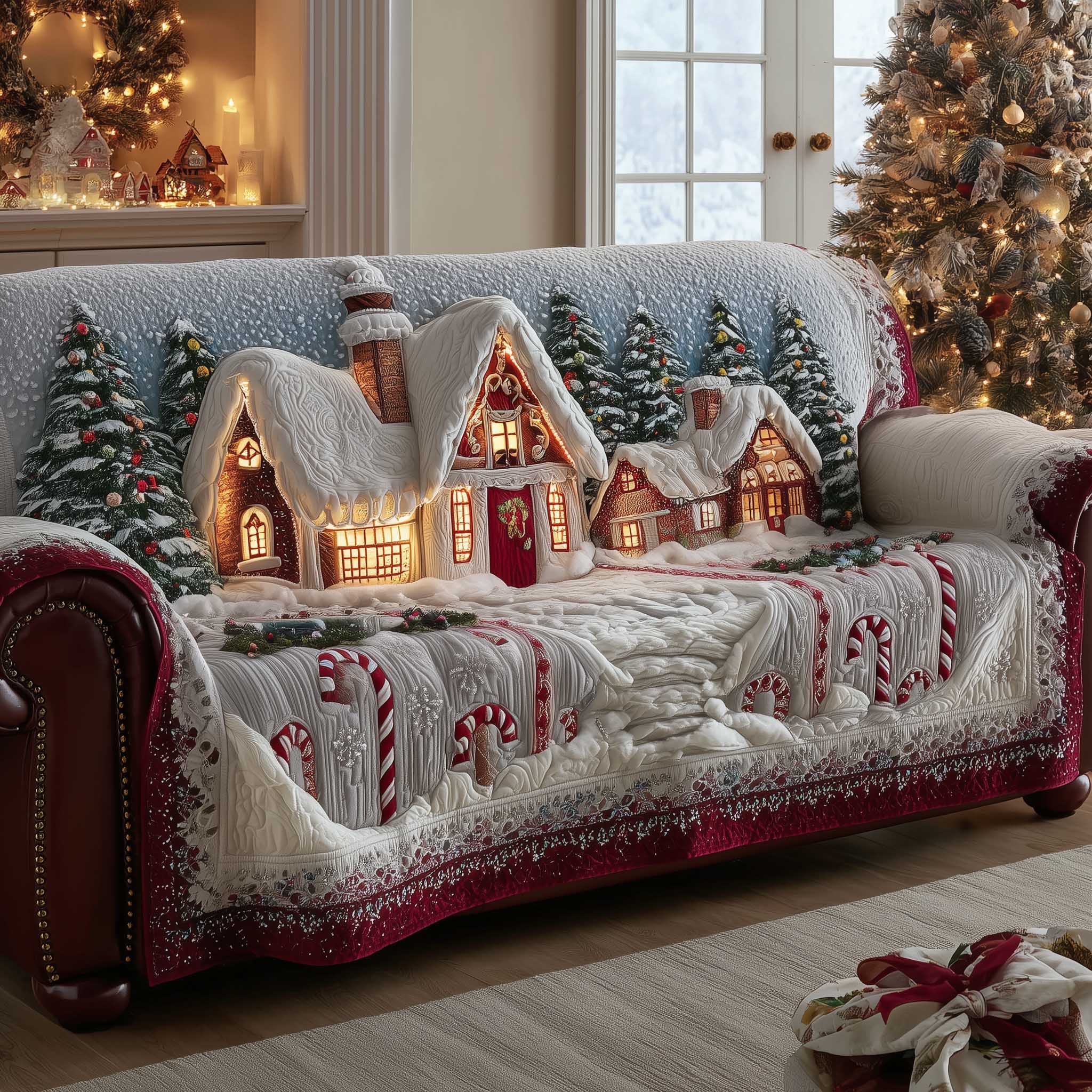 Christmas Wonderland Quilted Sofa Cover GFTOTP13920