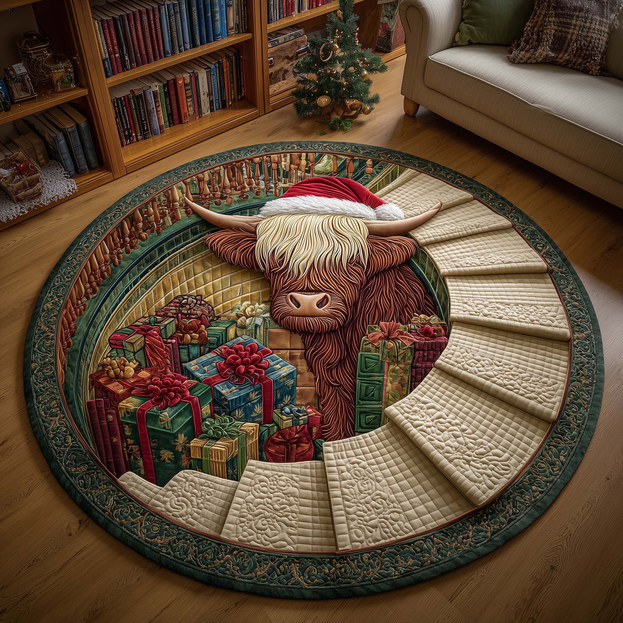 Yuletide Pasture Quilted Round Mat GFTOTP14066