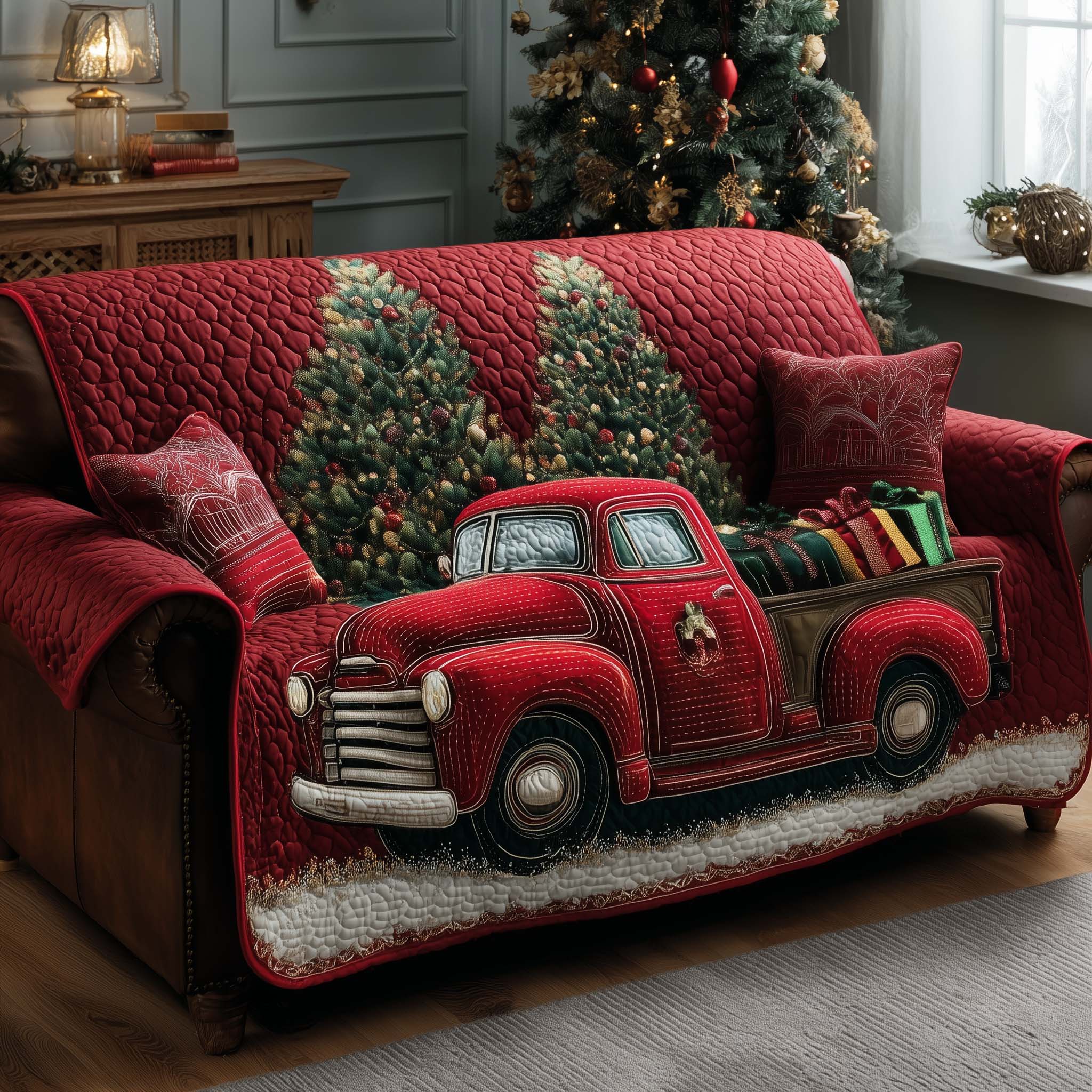 Frosted Journey Quilted Sofa Cover GFTOTP14076