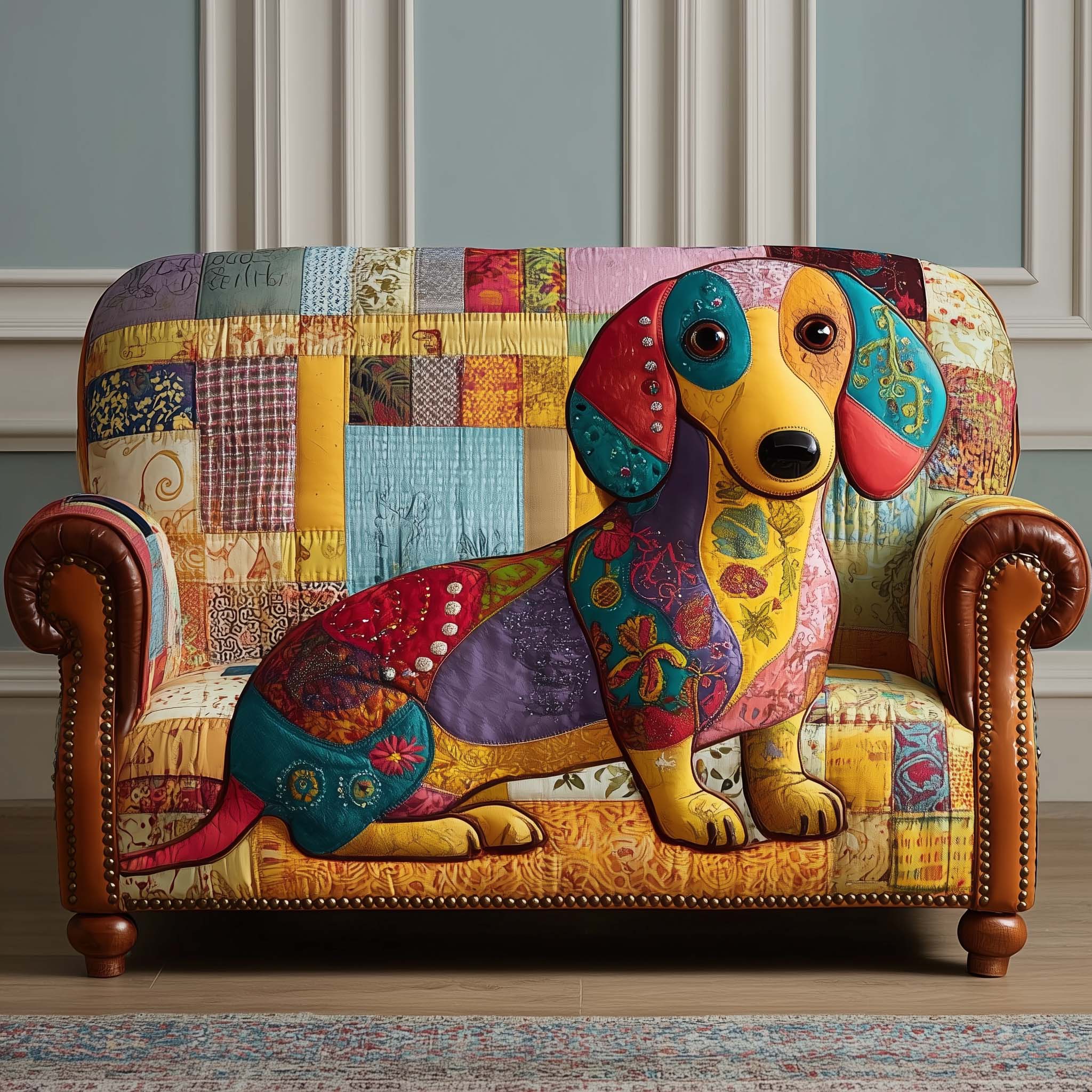 Dachshund Charm Quilted Sofa Cover GFTOTP14167