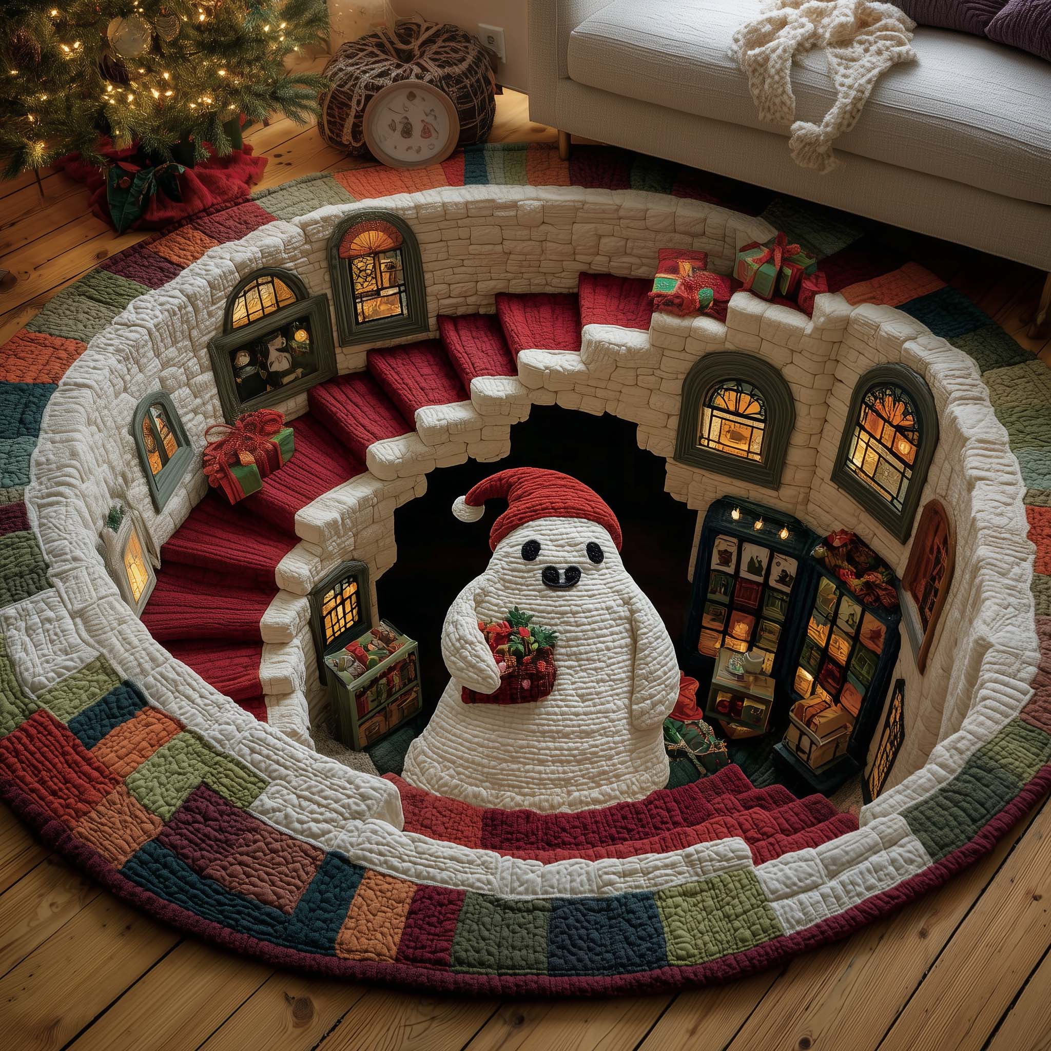 Jolly Spirit Quilted Round Mat GFTOTP14306