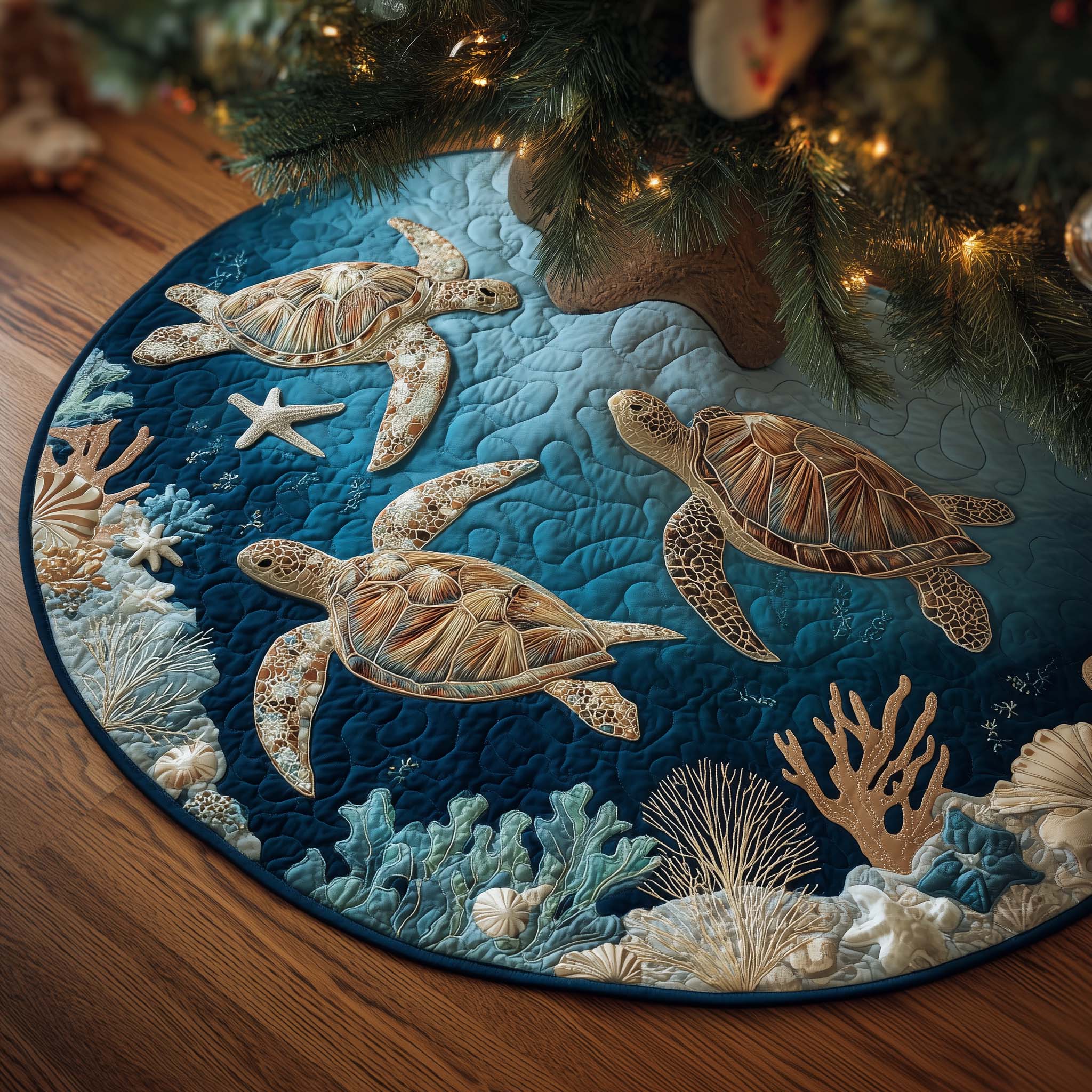 Turtle Trails Quilted Tree Skirt GFTOTP14704