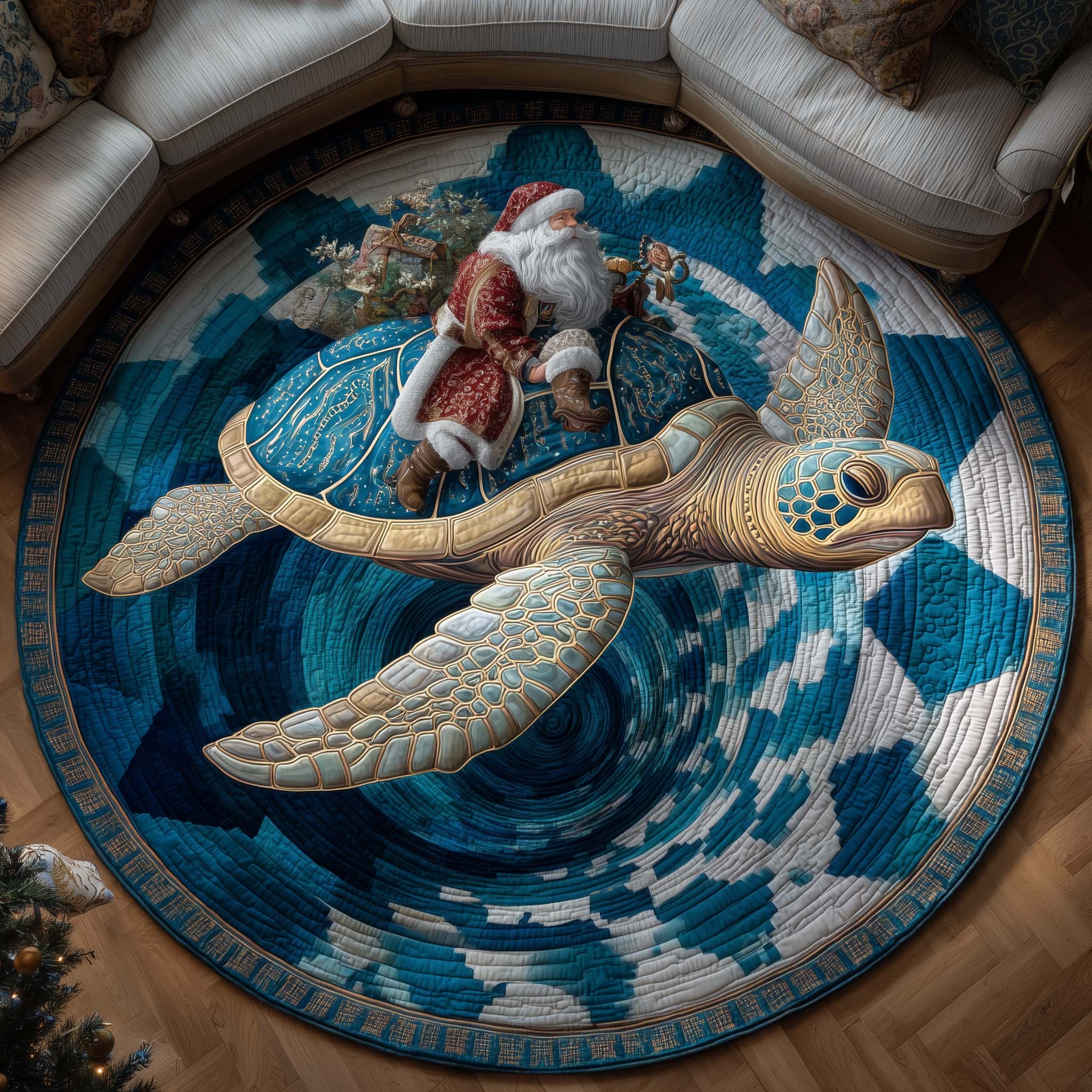 Holiday Voyage Quilted Round Mat GFTOTP14852