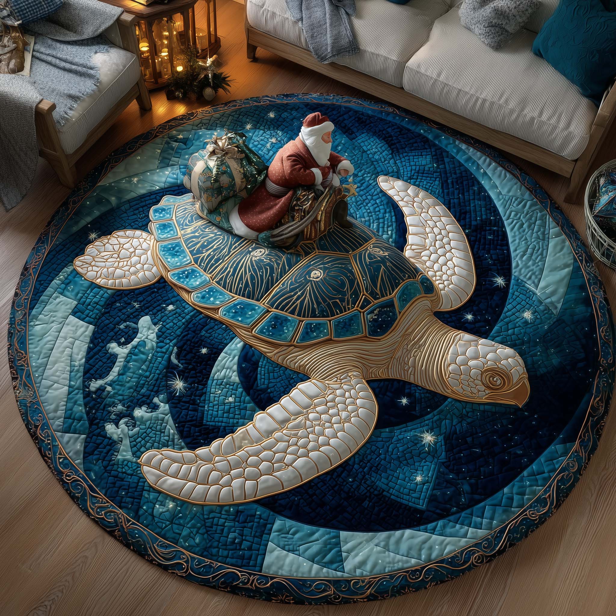 Holiday Voyage Quilted Round Mat GFTOTP14856