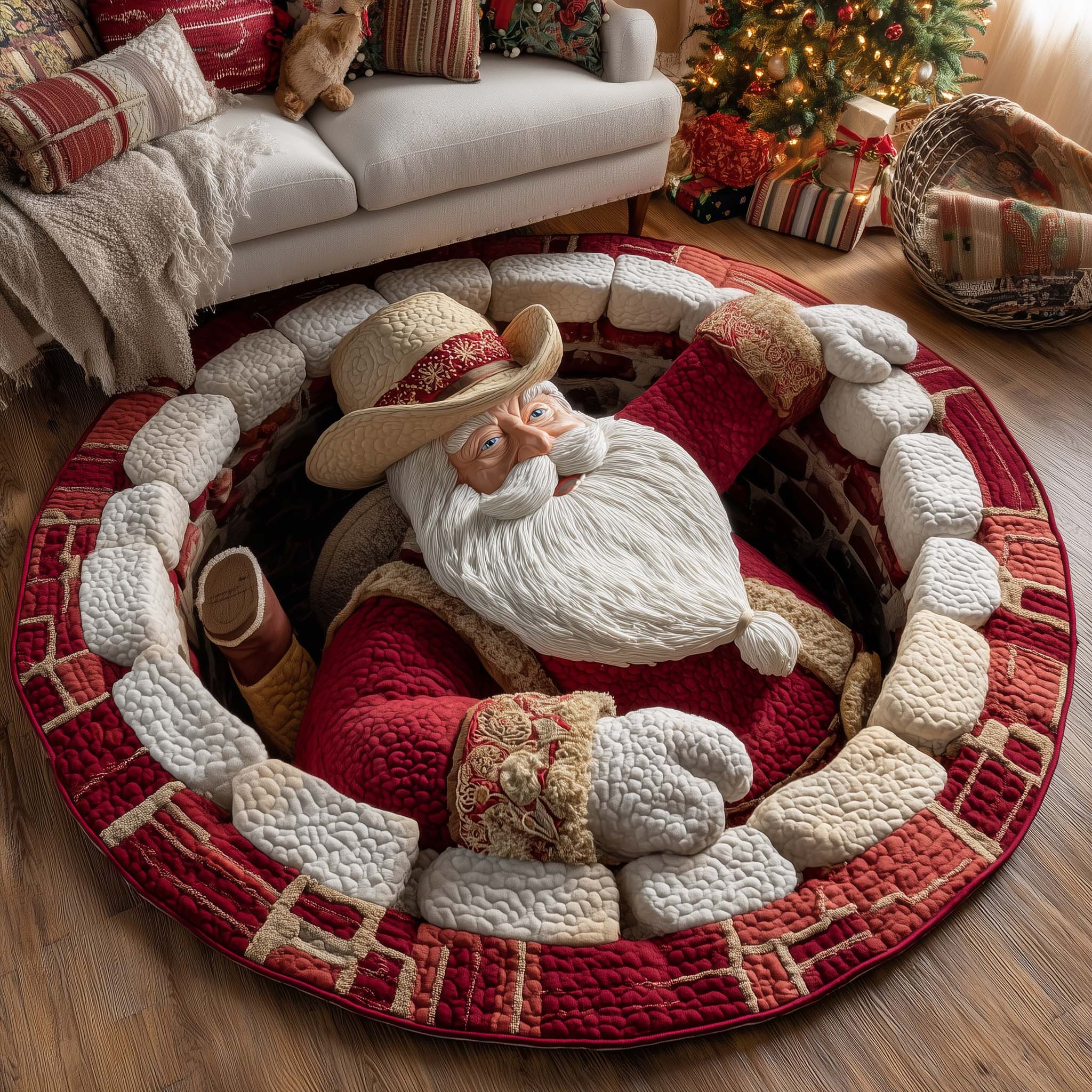Howdy Christmas Quilted Round Mat GFTOTP14907