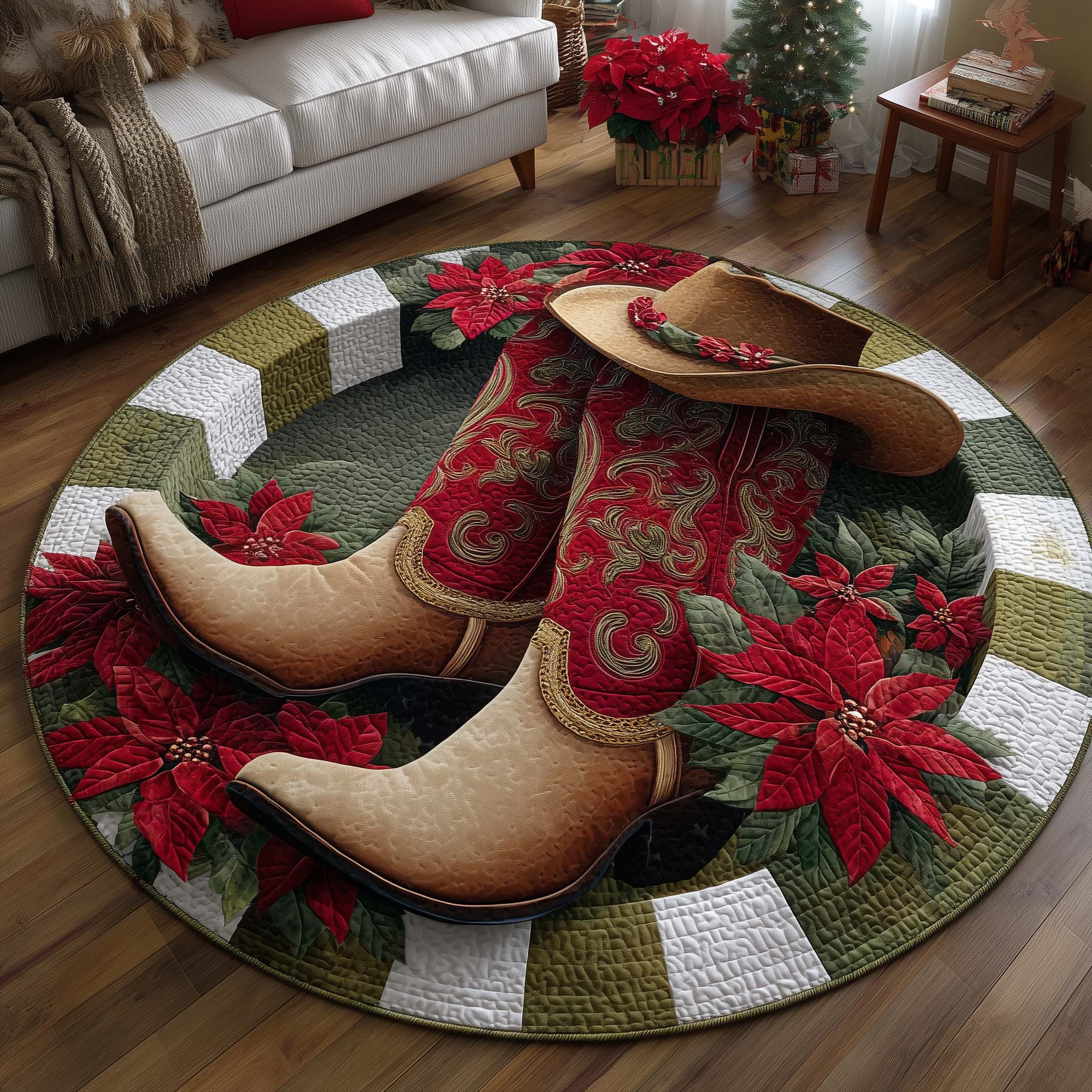 Howdy Christmas Quilted Round Mat GFTOTP14910