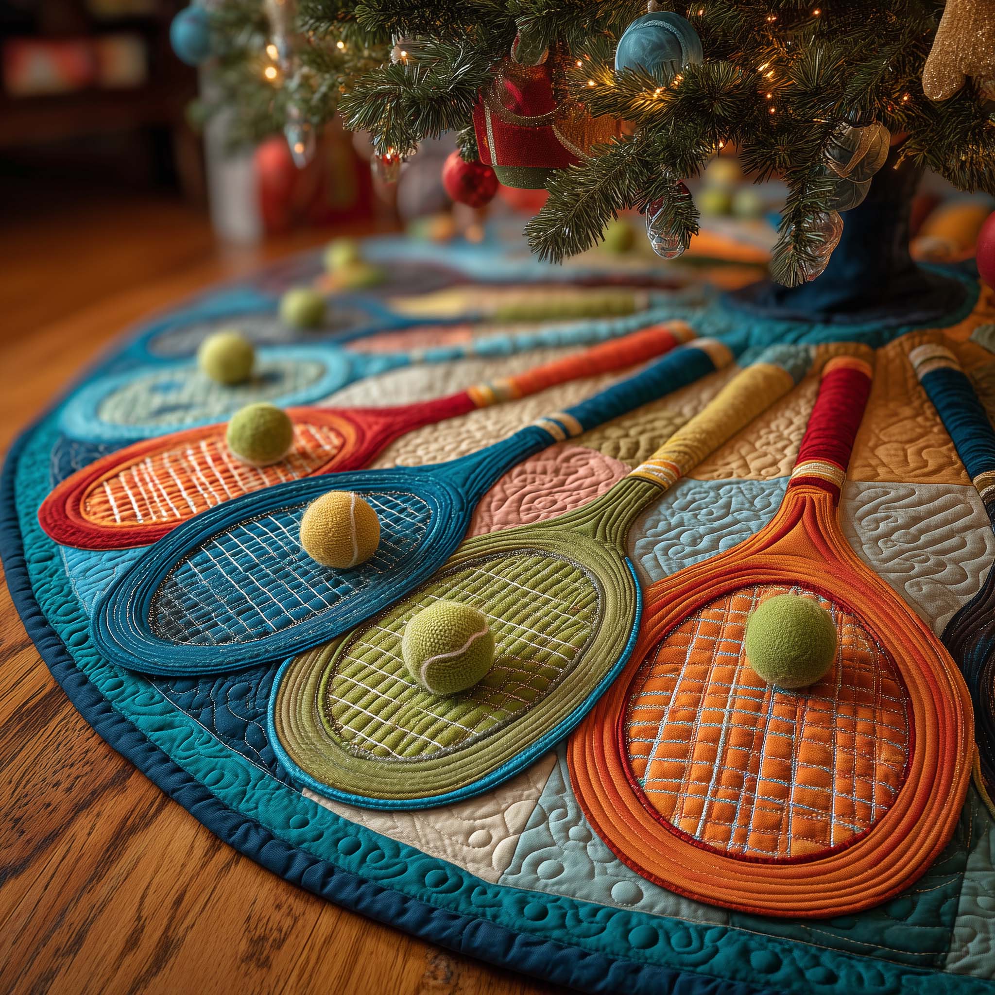 Tennis Charm Quilted Tree Skirt GFTOTP15156
