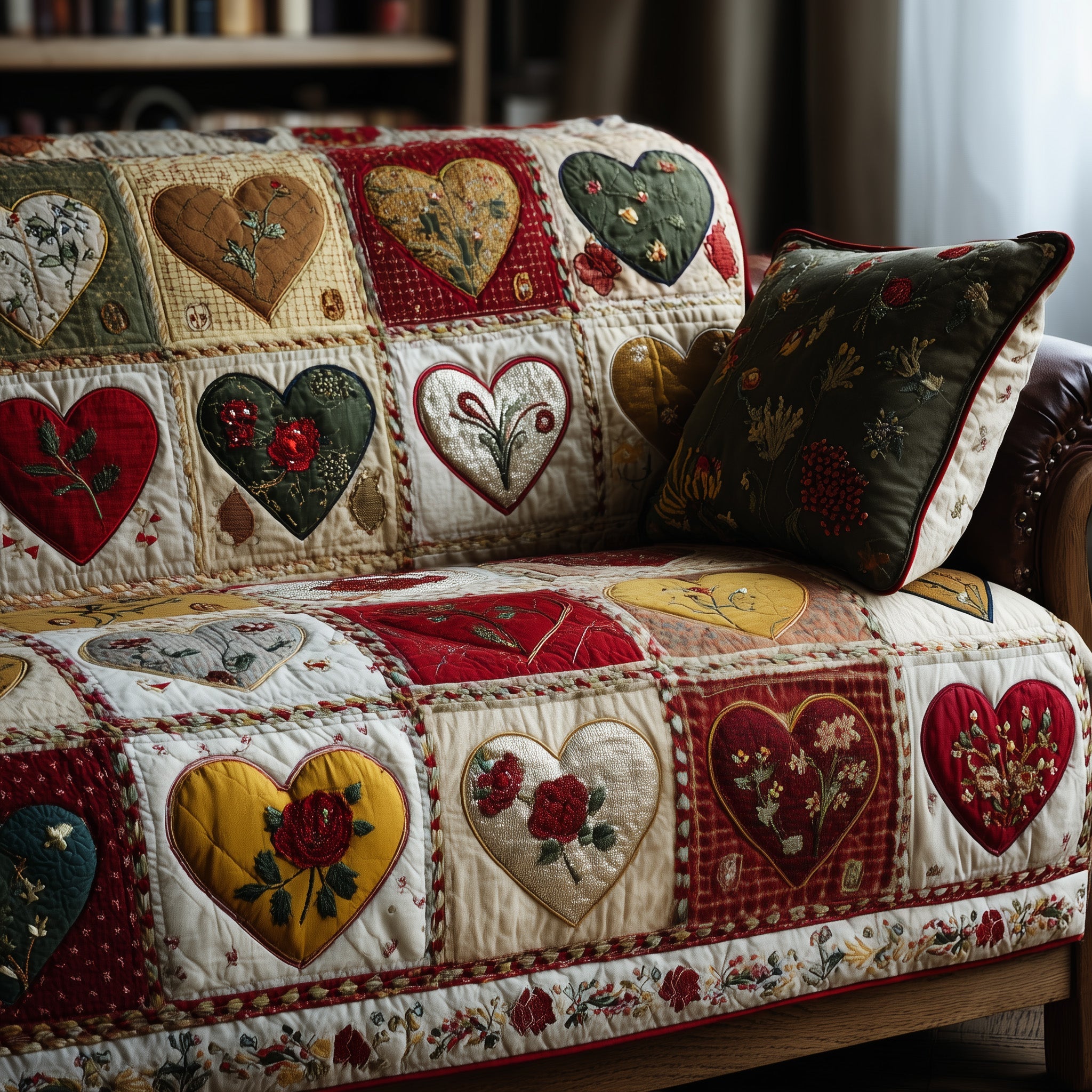Love Meadow Quilted Sofa Cover GFTOTP15623
