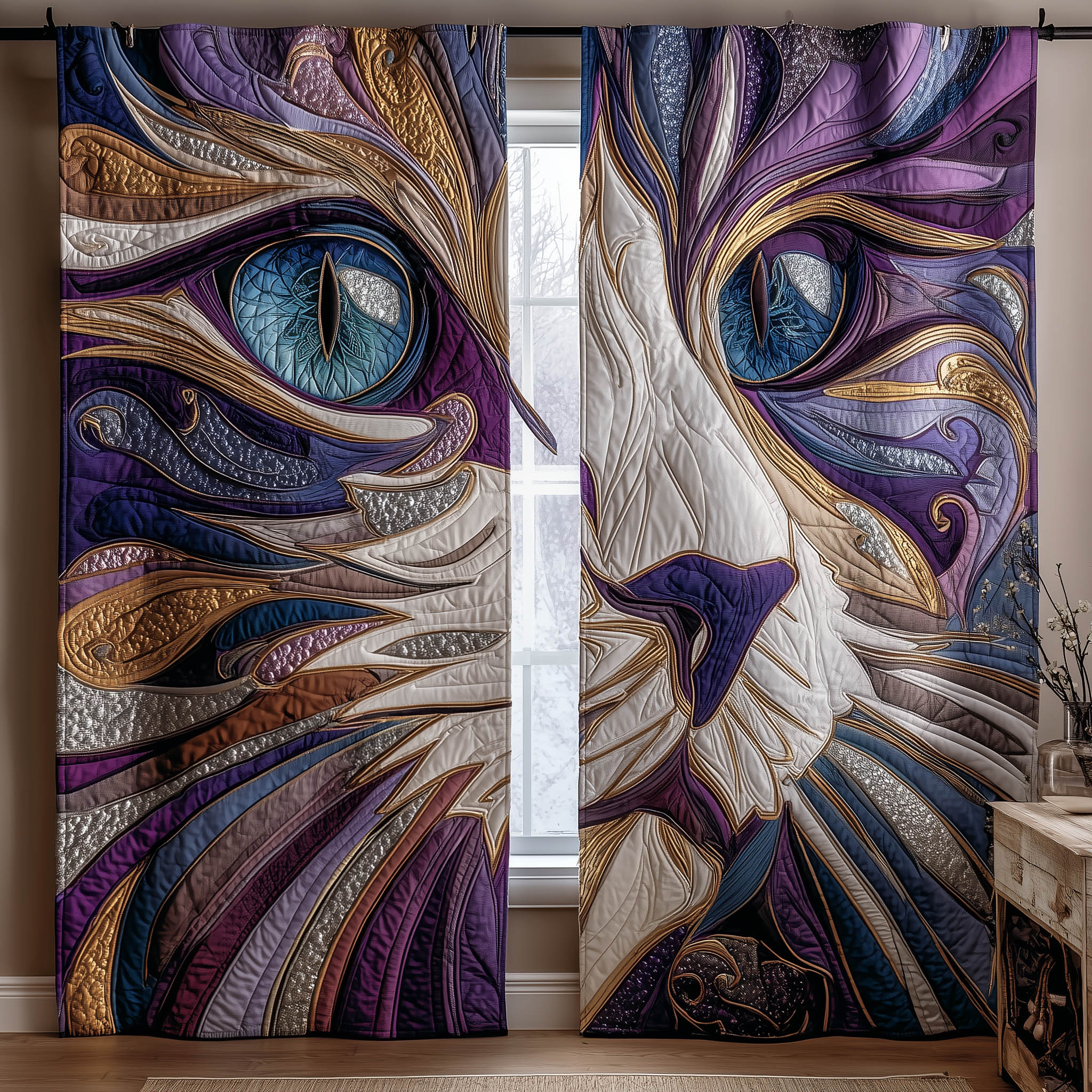 Catitude Quilted Curtains GFTOTP15775