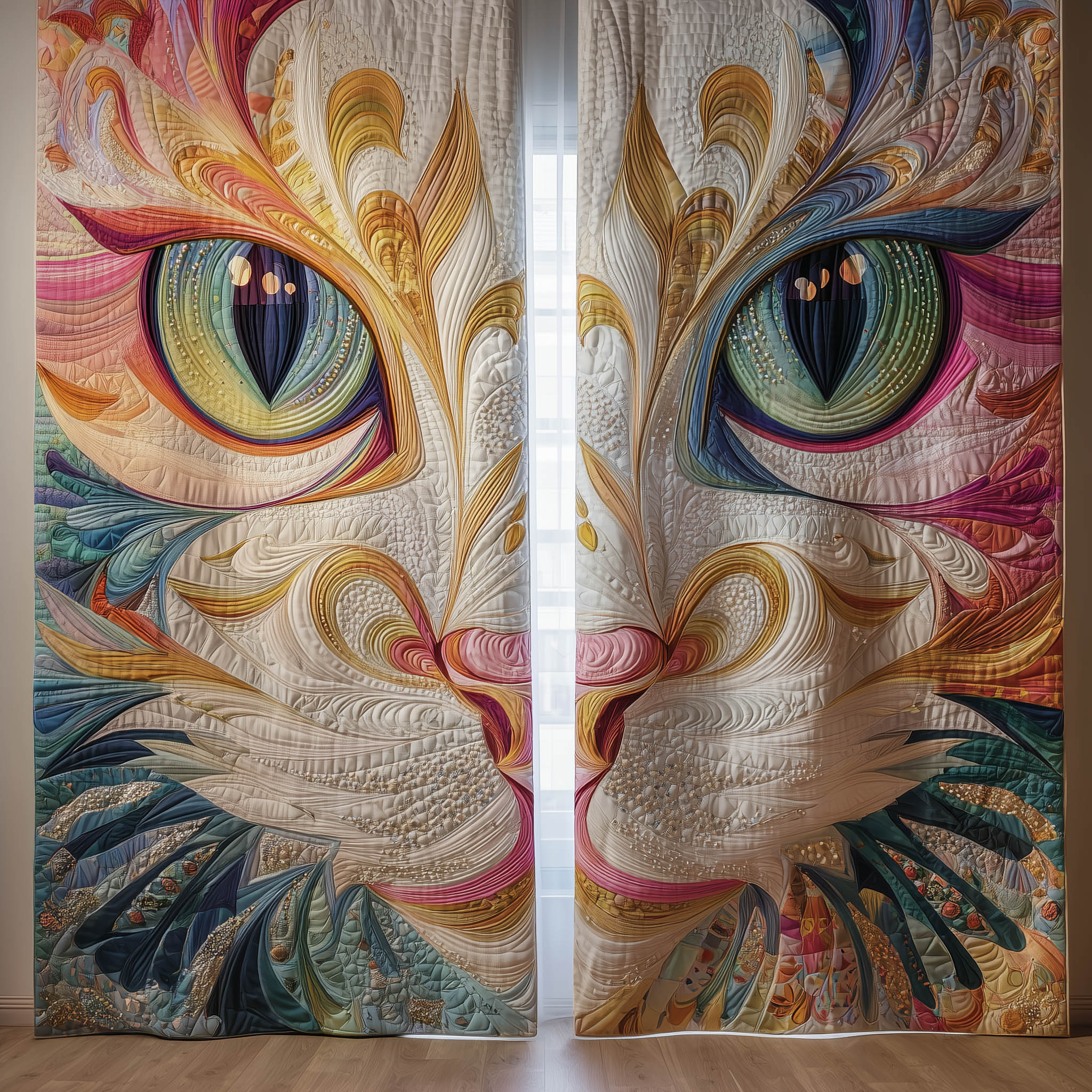 Catitude Quilted Curtains GFTOTP15777