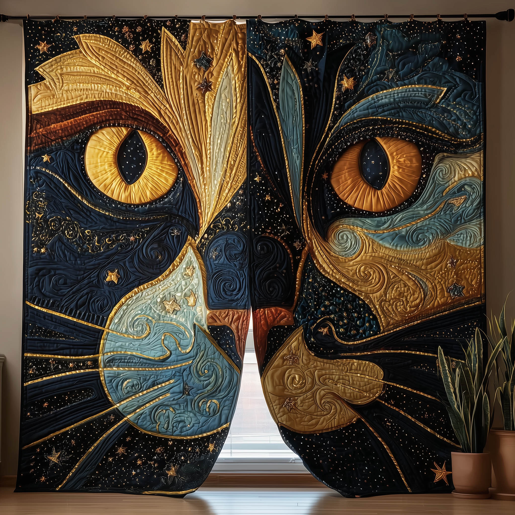 Catitude Quilted Curtains GFTOTP15778