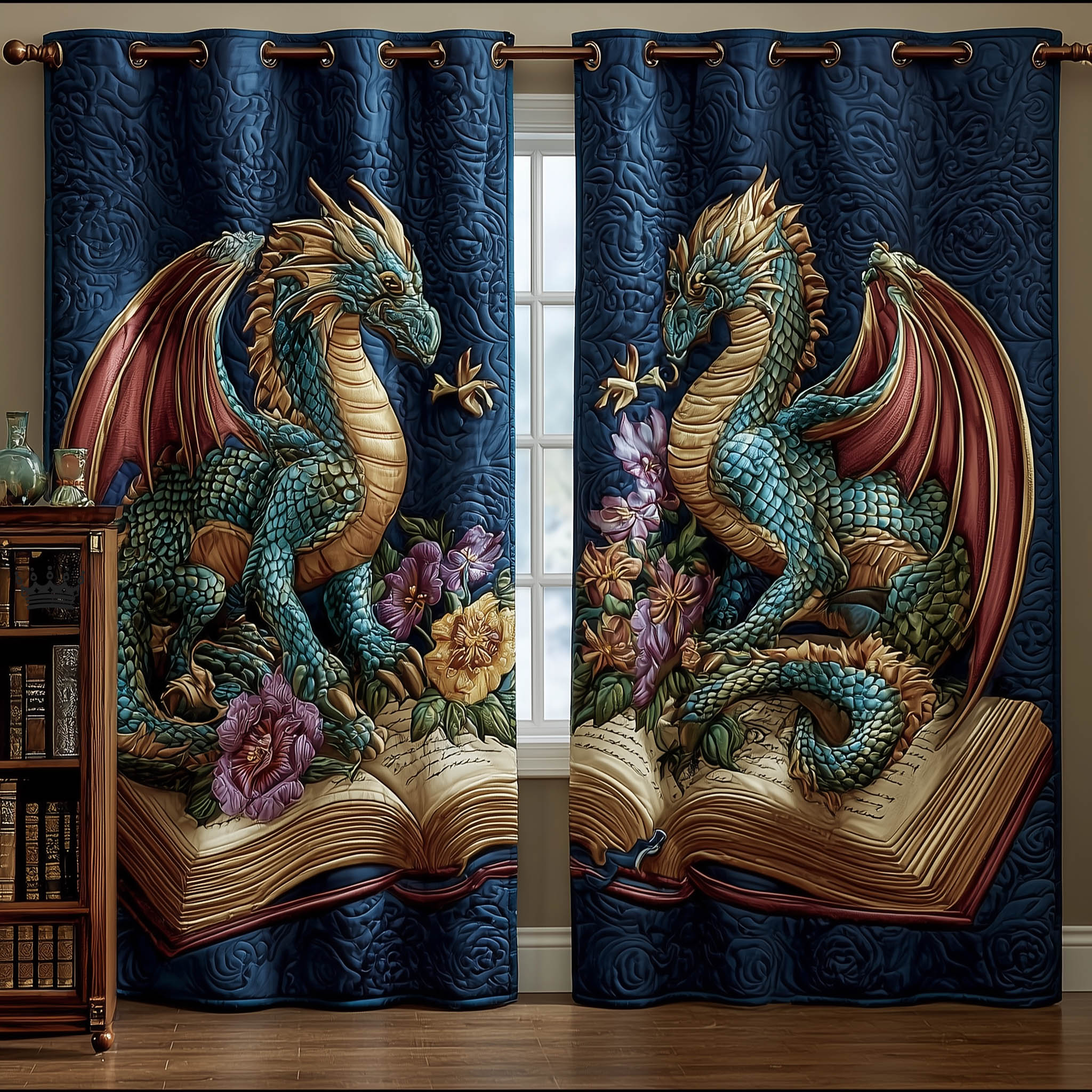 Ancient Guardian Quilted Curtains GFTOTP15784