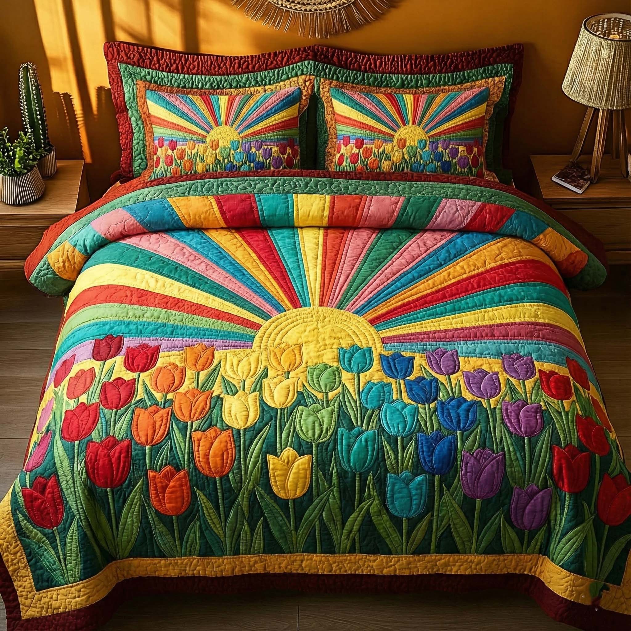 Fresh Blossoms 3-Piece Quilted Bedding Set GFTOTP15860